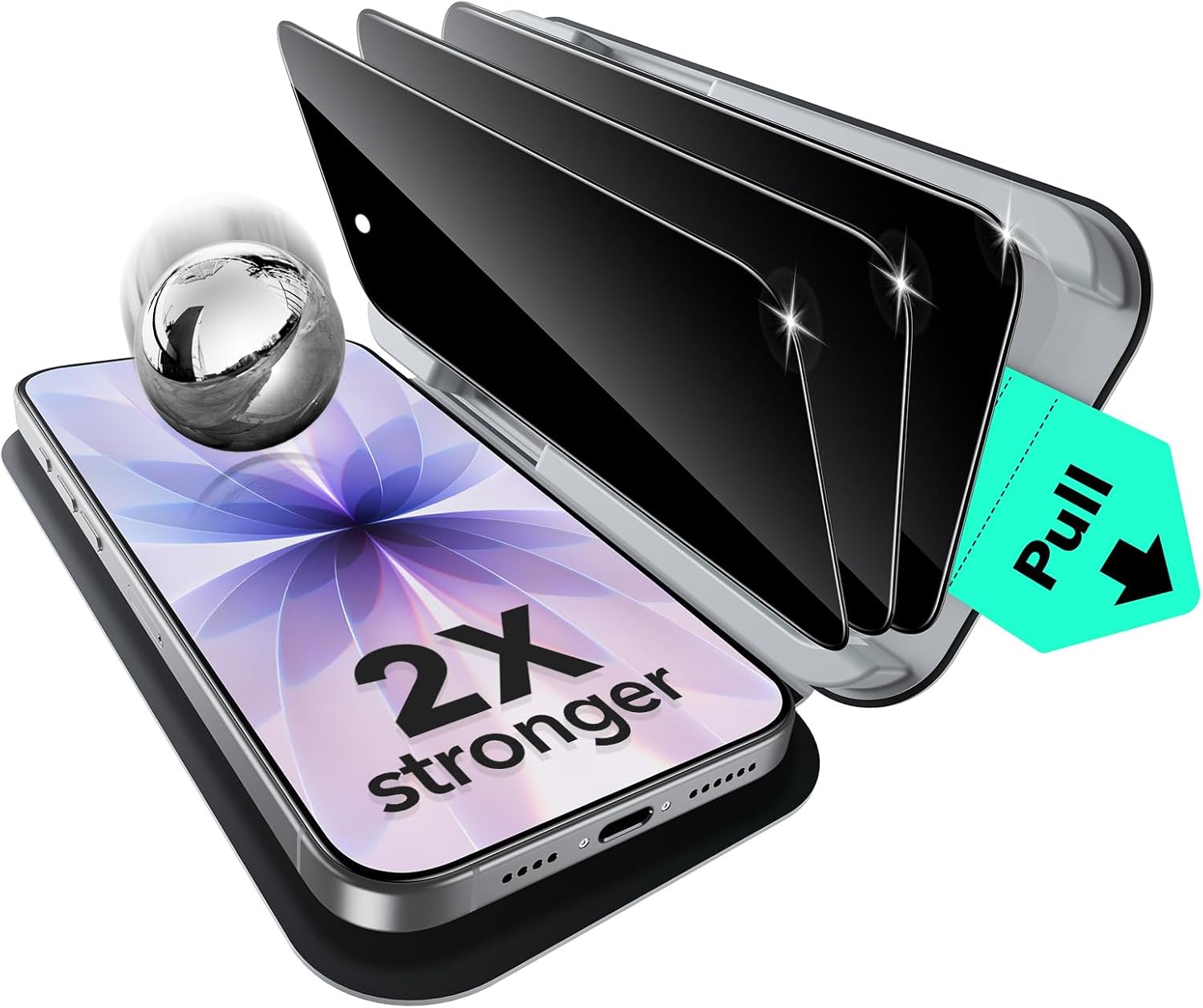 ESR 3 Pack for iPhone 17 Pro Max Screen Protectors Tempered Glass, High Clarity, 9H Hardness Scratch Resistant, Full Coverage, Military-Grade, Shatterproof, Screen Guard with Ultra Fit Tray