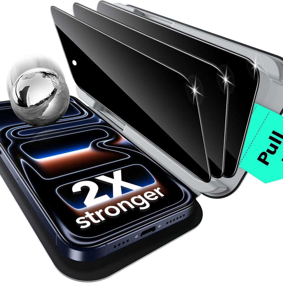 ESR 3 Pack for iPhone 17 Pro Max Screen Protectors Tempered Glass, High Clarity, 9H Hardness Scratch Resistant, Full Coverage, Military-Grade, Shatterproof, Screen Guard with Ultra Fit Tray