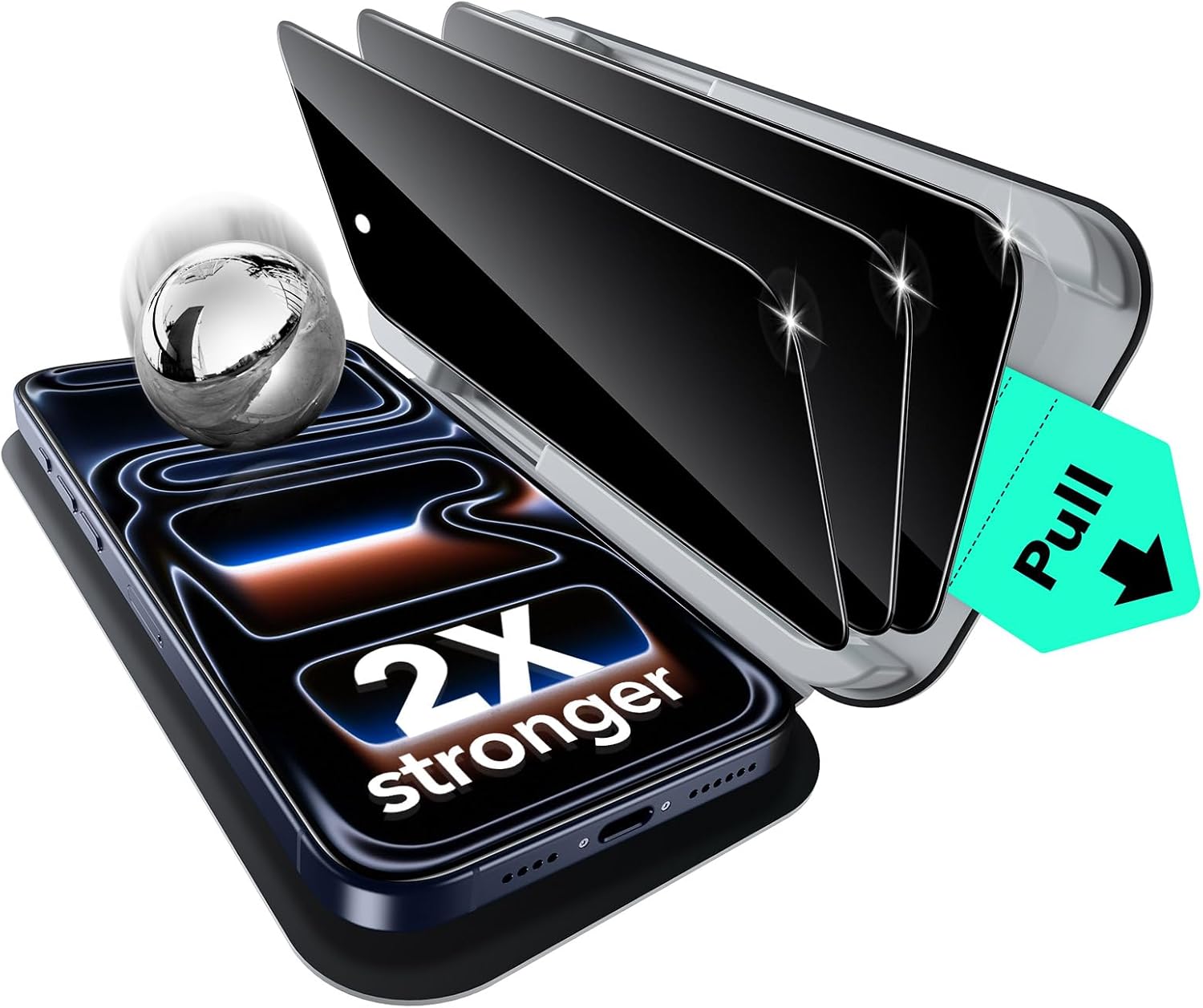 ESR 3 Pack for iPhone 17 Pro Max Screen Protectors Tempered Glass, High Clarity, 9H Hardness Scratch Resistant, Full Coverage, Military-Grade, Shatterproof, Screen Guard with Ultra Fit Tray