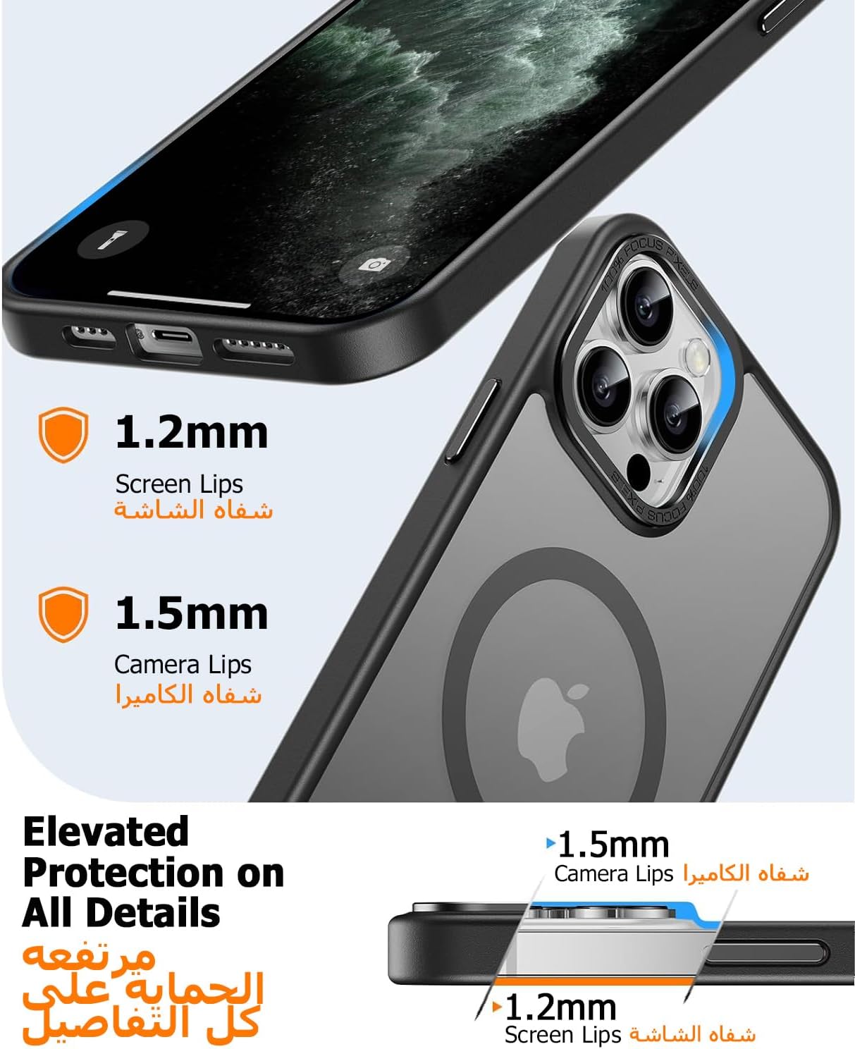 Eligo Magnetic Case for iPhone 11, Compatible with MagSafe Shockproof Protection Cover, Translucent Matte Phone Case with Strong Magnet, Slim Case for Apple 11 6.1 Inch (2019)(Black)