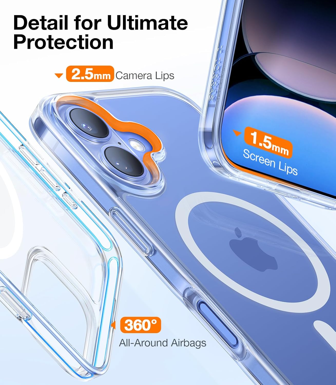 TORRAS Magnetic Shockproof for iPhone 17 Pro Case, Compatible with Magsafe, Military-Grade Drop Tested, Translucent Slim Protective for iPhone 17 Pro Case Anti-Fingerprint Anti-Scratch, Deep Blue