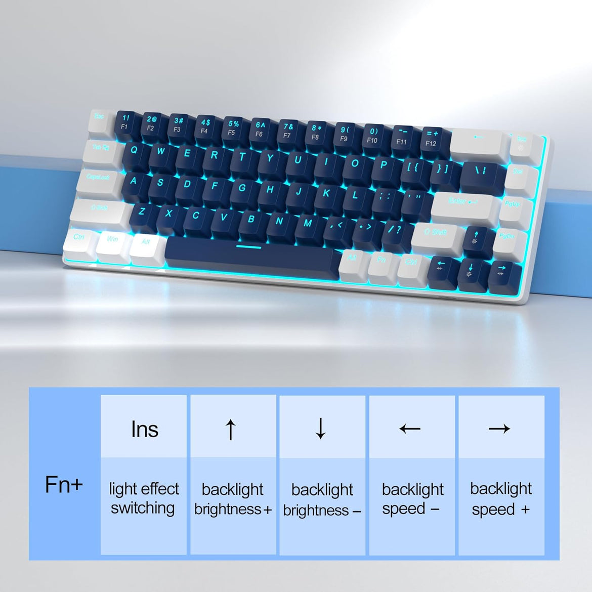 MageGee Portable 60% Mechanical Gaming Keyboard (Grey/Blue Switch)