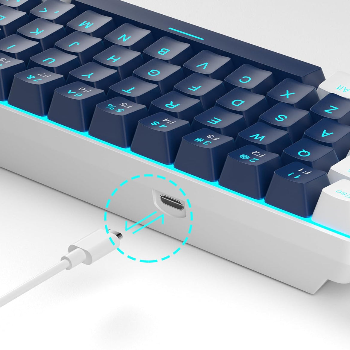MageGee Portable 60% Mechanical Gaming Keyboard (Grey/Blue Switch)