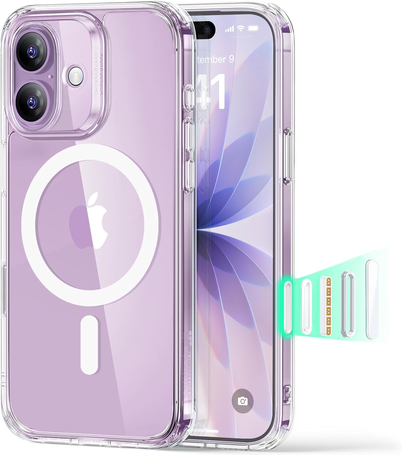 ESR for iPhone 17 Pro Case, Camera Control Cover, Compatible with MagSafe Accessories, Military-Grade Drop Protection, Shock-Absorbing Air Guard Corners, Hybrid Series, Clear