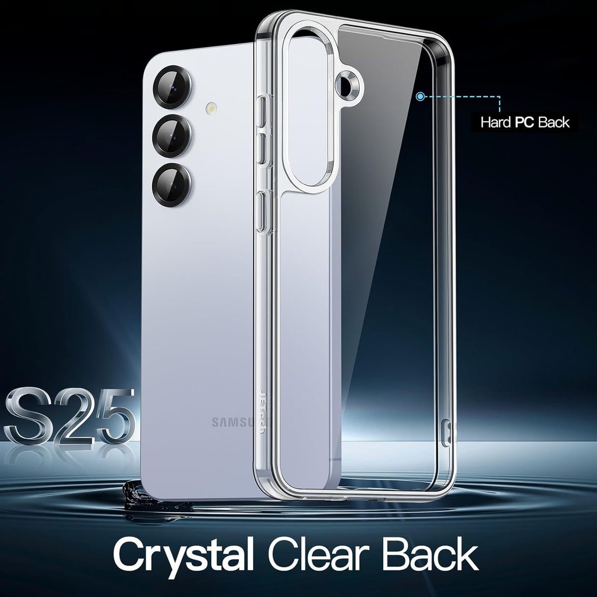 JETech Case for Samsung Galaxy S25 Ultra 5G, Non-Yellowing Shockproof Bumper Protective Phone Cover, Anti-Scratch Hard PC Back (Clear)