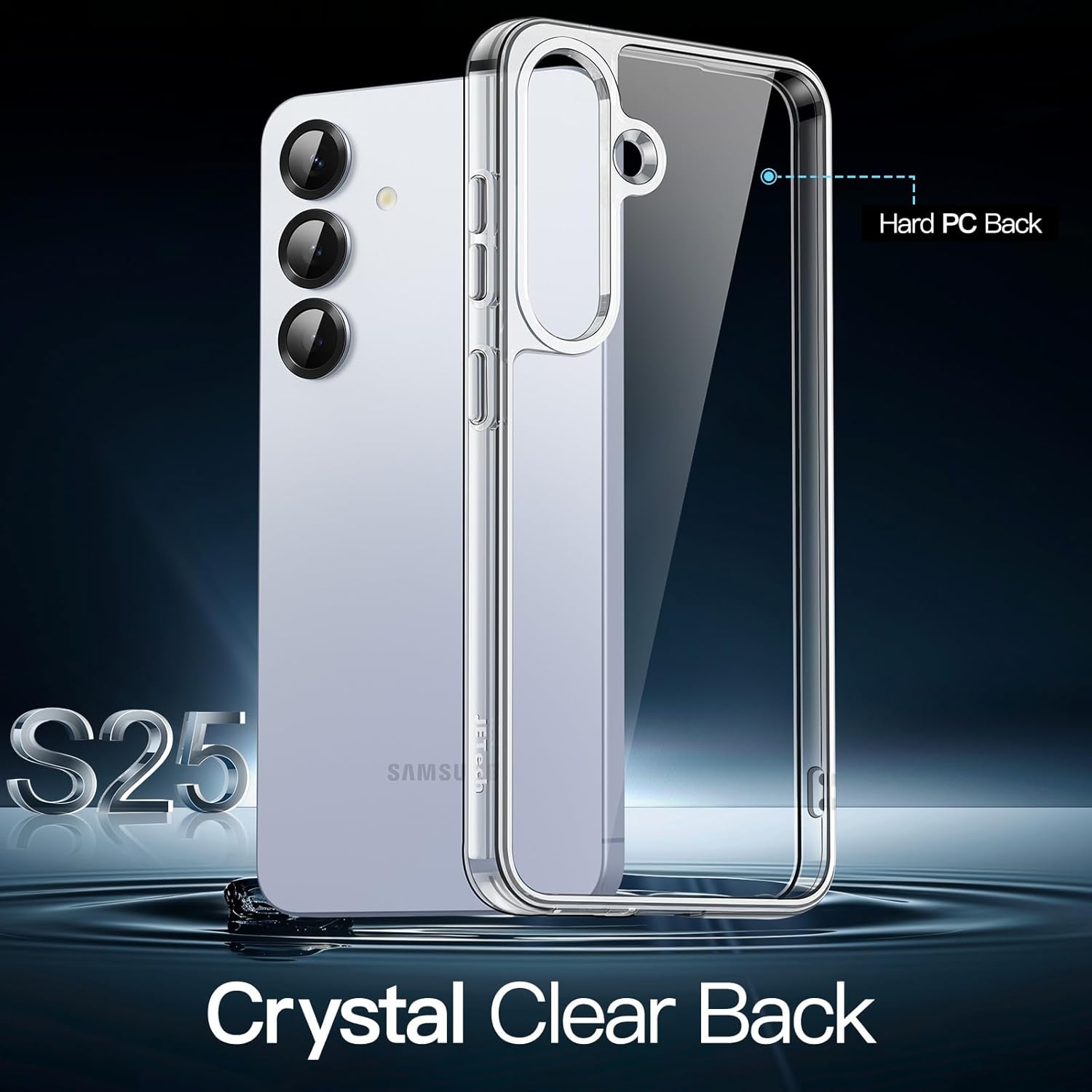 JETech Case for Samsung Galaxy S25 Ultra 5G, Non-Yellowing Shockproof Bumper Protective Phone Cover, Anti-Scratch Hard PC Back (Clear)