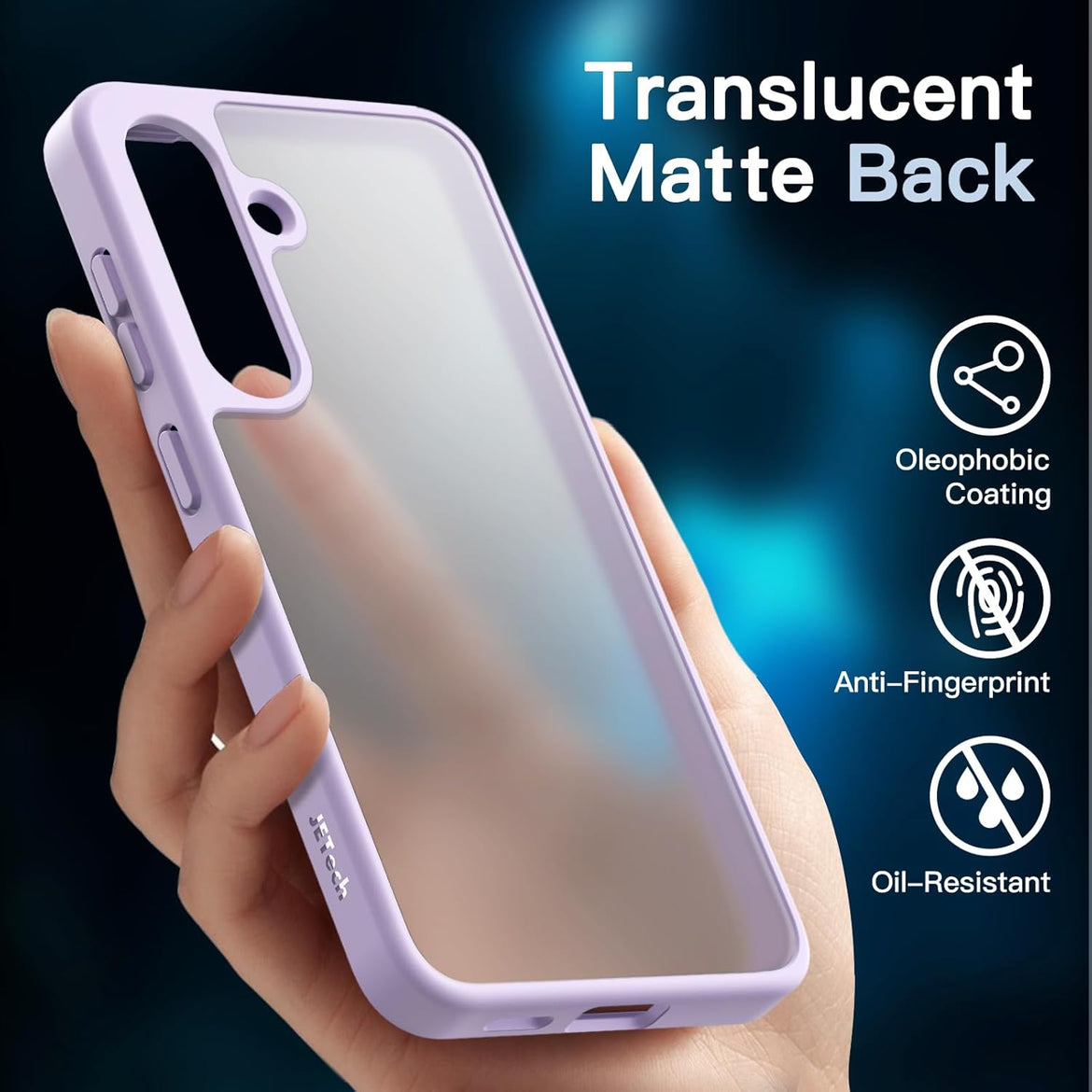 JETech 5 in 1 Matte Case for Samsung Galaxy S24 Ultra 5G with 2-Pack Screen Protector and Camera Lens Protector, Translucent Back Protective Phone Cover, Tempered Glass Film (Black)