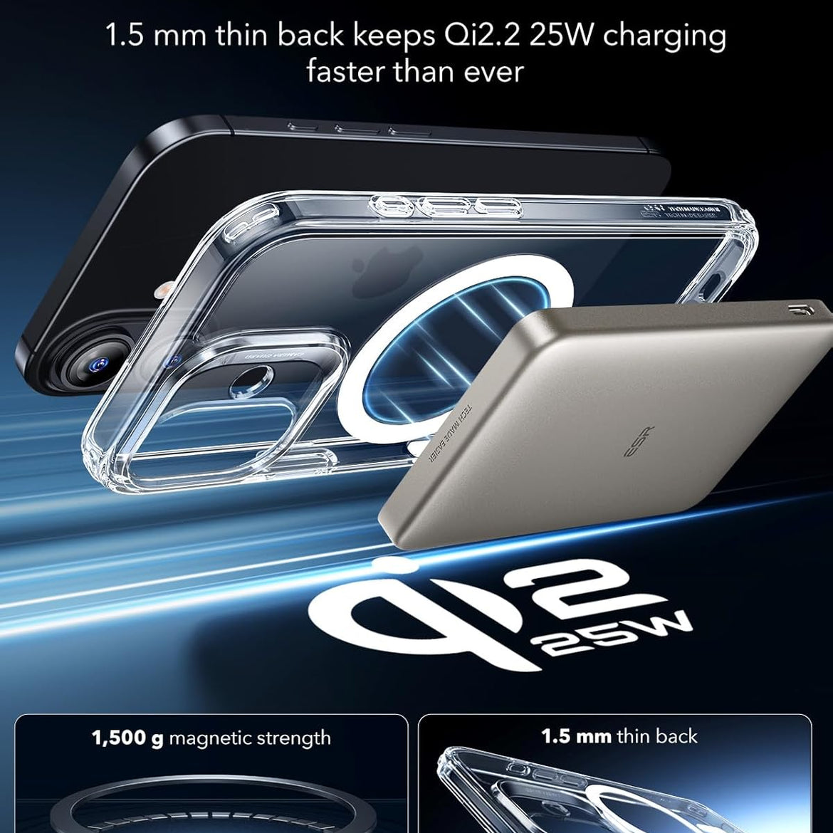 ESR for iPhone 17 Pro Case, Camera Control Cover, Compatible with MagSafe Accessories, Military-Grade Drop Protection, Shock-Absorbing Air Guard Corners, Hybrid Series, Clear