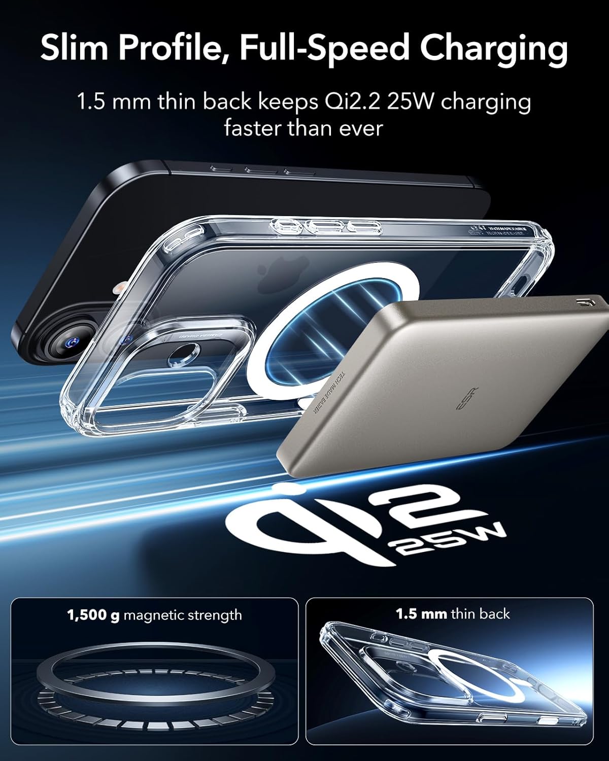 ESR for iPhone 17 Pro Case, Camera Control Cover, Compatible with MagSafe Accessories, Military-Grade Drop Protection, Shock-Absorbing Air Guard Corners, Hybrid Series, Clear