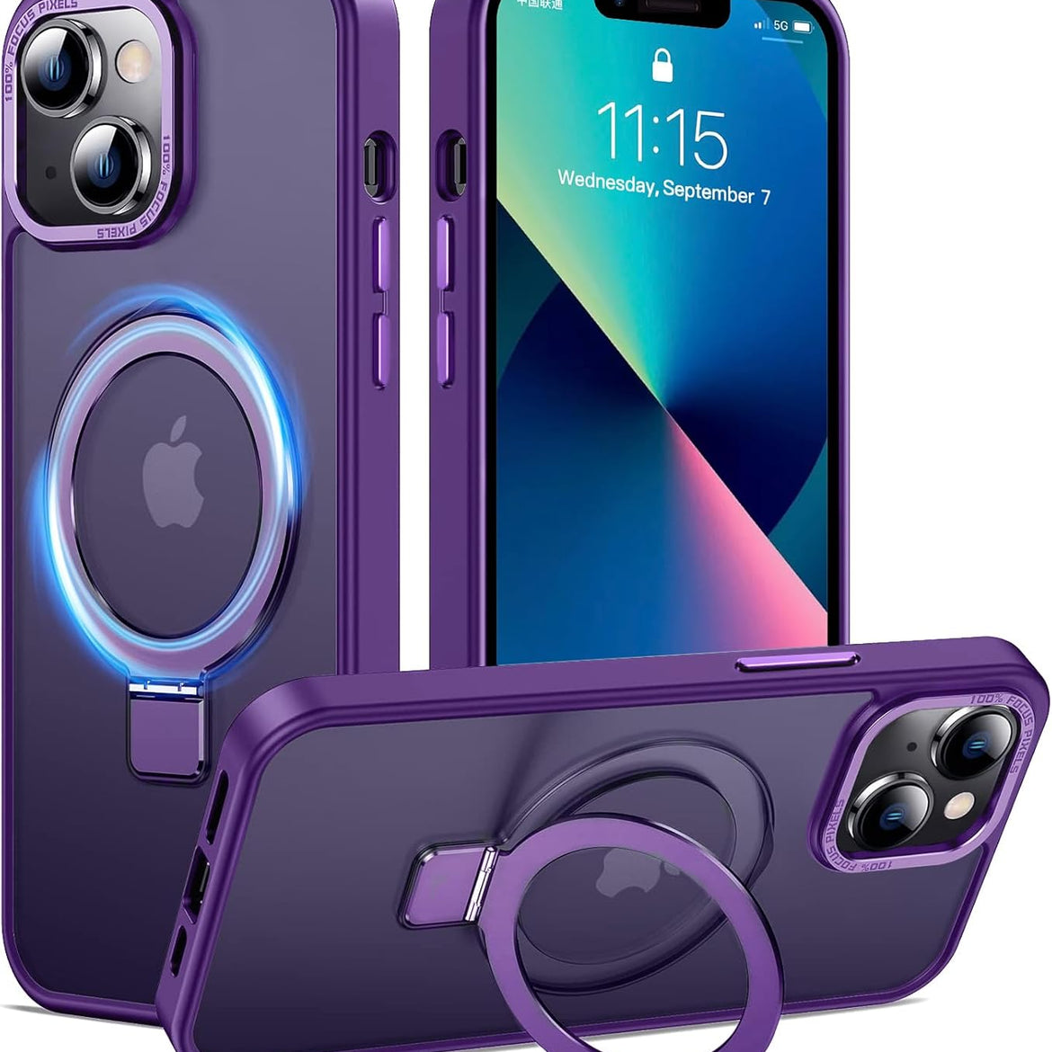 Eligo for iPhone 12 Pro Max Magnetic Case with Invisible Stand, Compatible with MagSafe Shockproof Protection Cover, Translucent Matte Slim Phone Case with Magnet for Apple 12 Pro Max (2020)(Black)