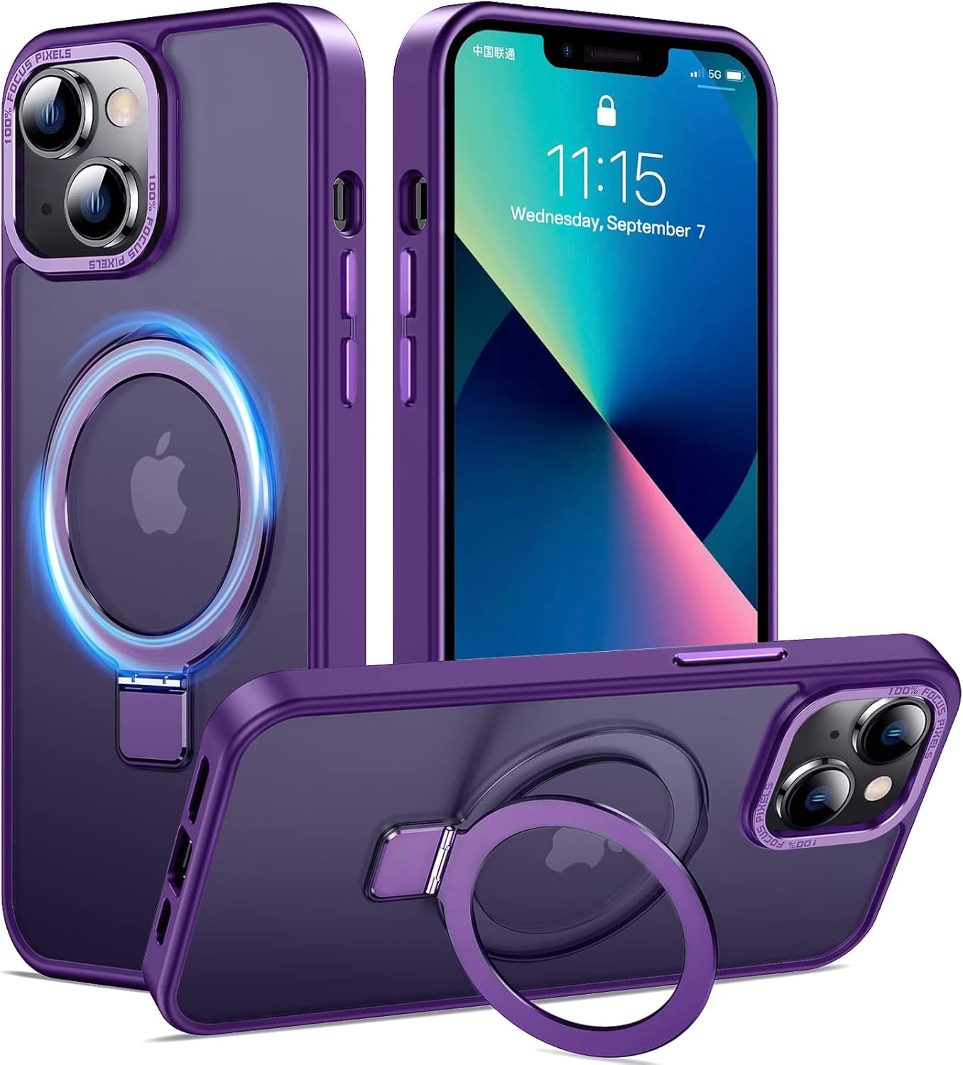 Eligo for iPhone 12 Pro Max Magnetic Case with Invisible Stand, Compatible with MagSafe Shockproof Protection Cover, Translucent Matte Slim Phone Case with Magnet for Apple 12 Pro Max (2020)(Black)