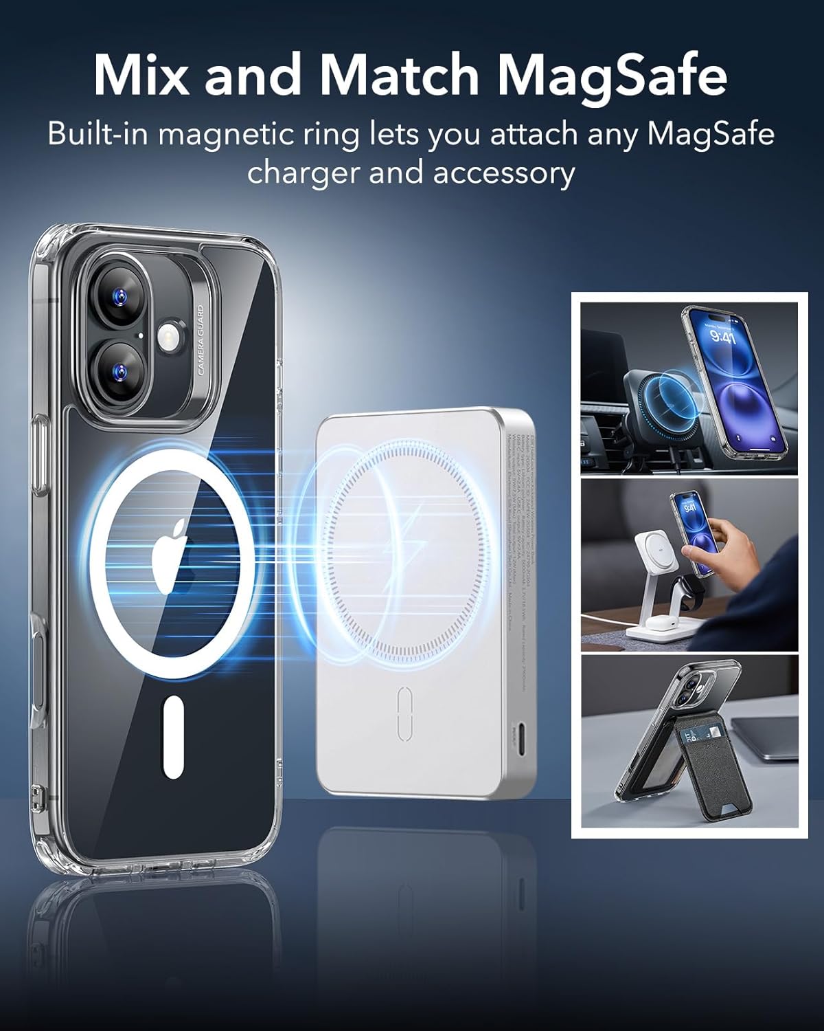 ESR for iPhone 17 Pro Case, Camera Control Cover, Compatible with MagSafe Accessories, Military-Grade Drop Protection, Shock-Absorbing Air Guard Corners, Hybrid Series, Clear