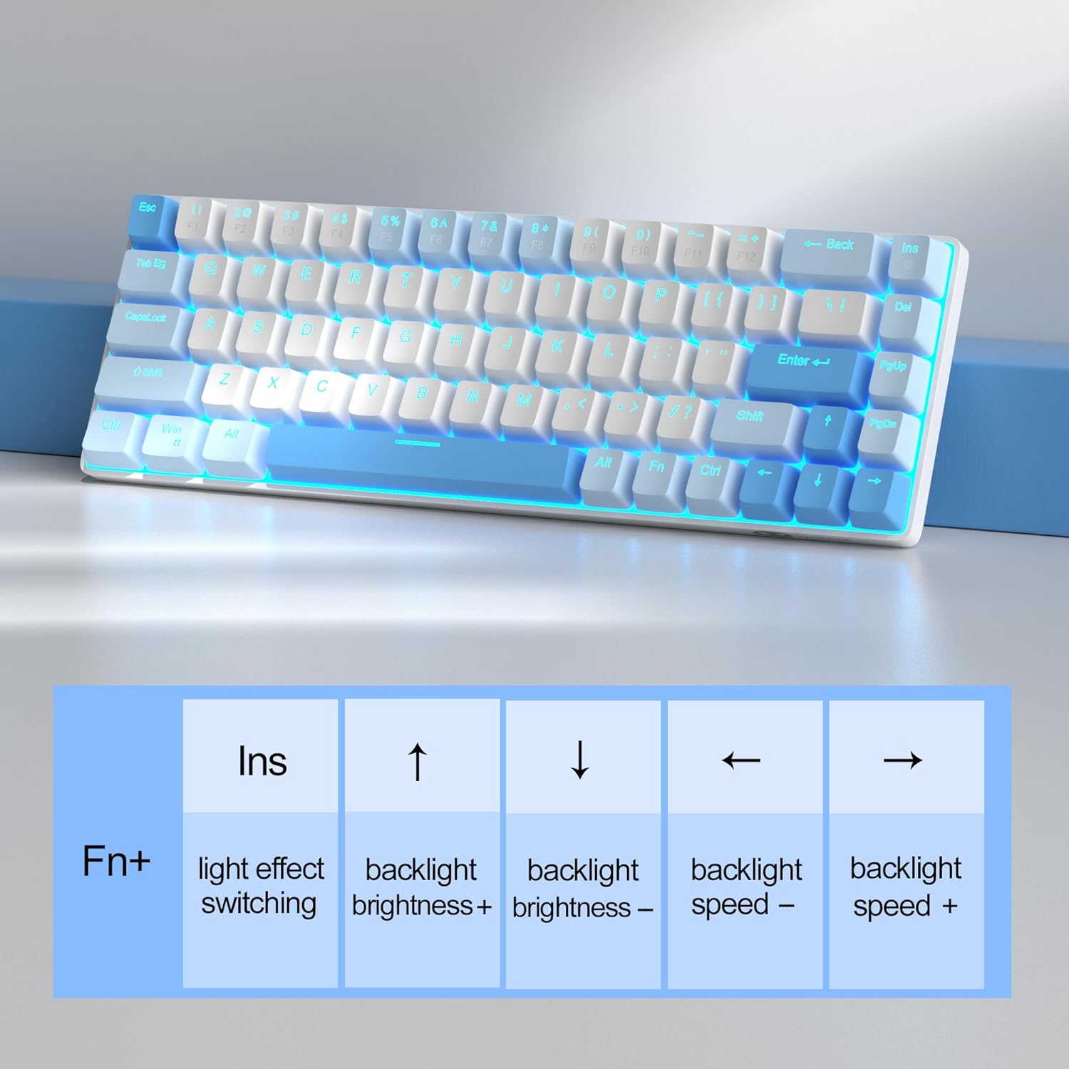 MageGee Portable 60% Mechanical Gaming Keyboard (Grey/Blue Switch)