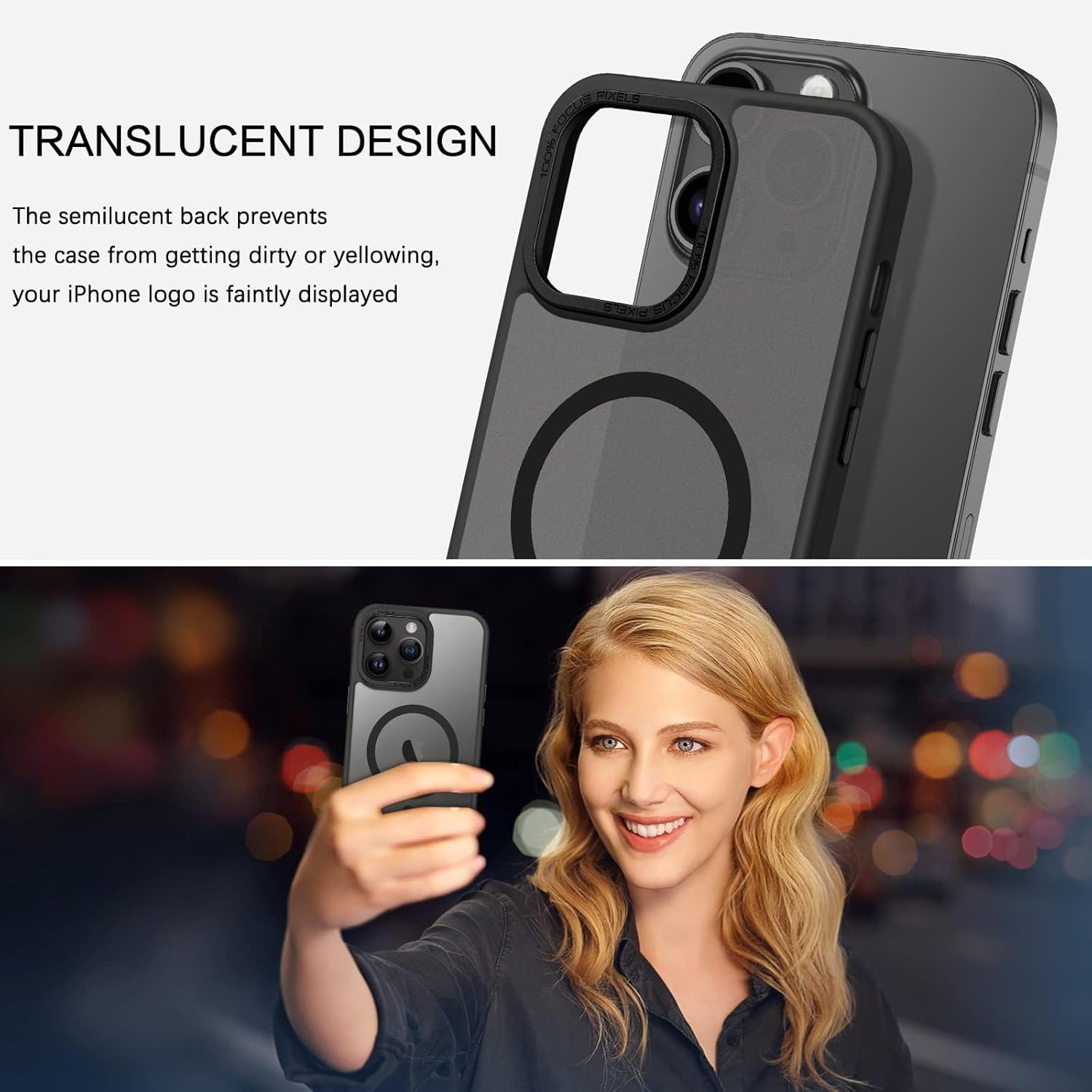 Eligo Magnetic Case for iPhone 11, Compatible with MagSafe Shockproof Protection Cover, Translucent Matte Phone Case with Strong Magnet, Slim Case for Apple 11 6.1 Inch (2019)(Black)