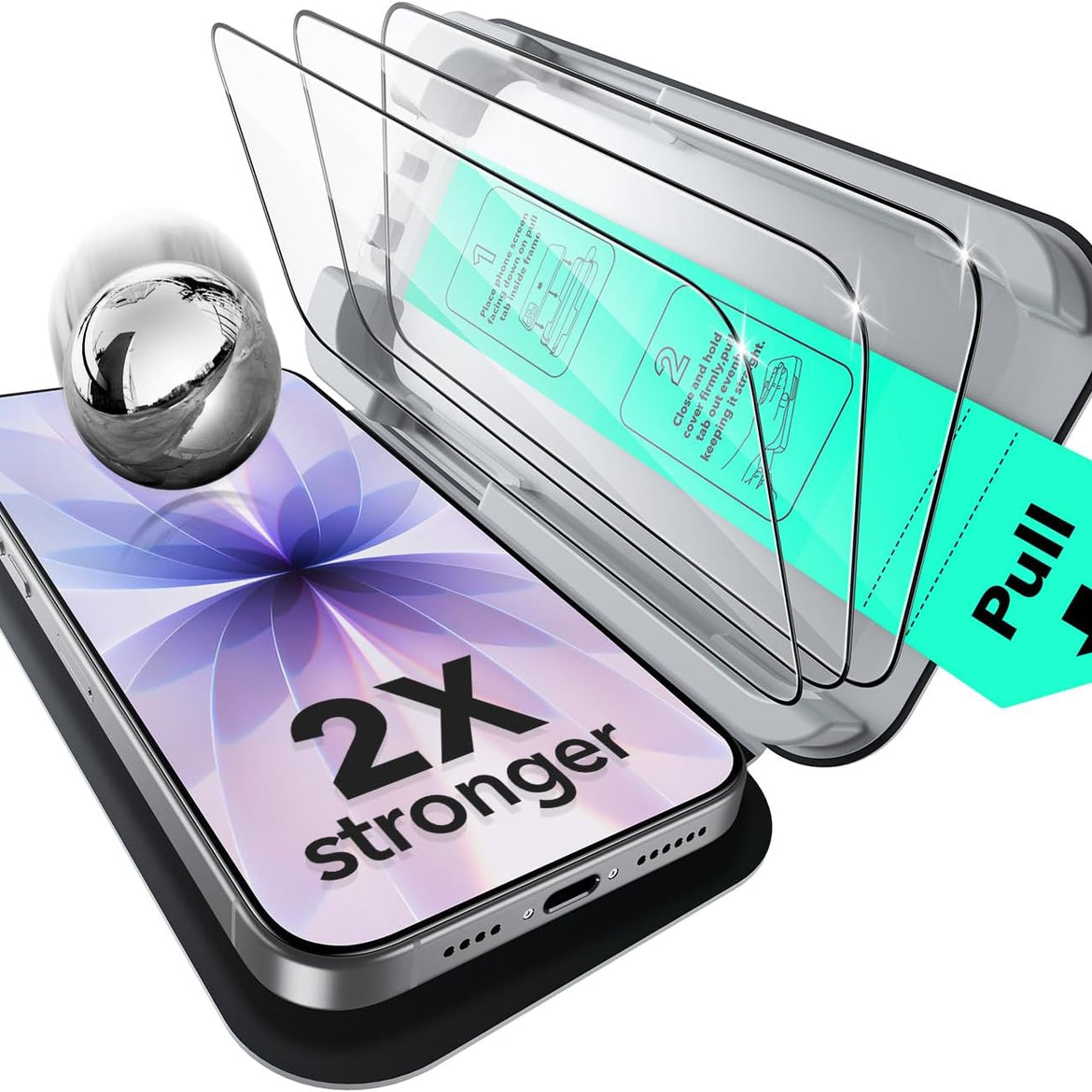 ESR 3 Pack for iPhone 17 Pro Max Screen Protectors Tempered Glass, High Clarity, 9H Hardness Scratch Resistant, Full Coverage, Military-Grade, Shatterproof, Screen Guard with Ultra Fit Tray