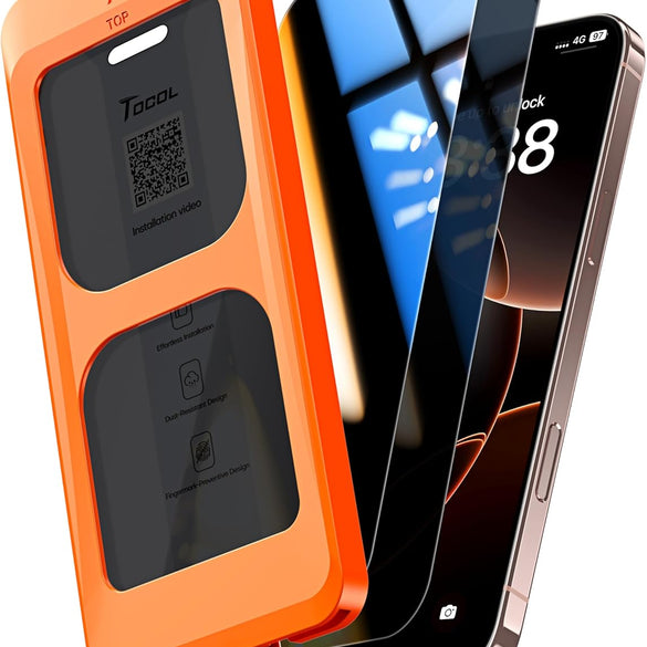 TOCOL 2 Pack for iPhone 15 Pro Screen Protector 6.1 Inch, Easy Installation Full Coverage No Bubbles No Dust Military Grade Shatterproof, 9H Hardness Tempered Glass Screen Protector, Case Friendly