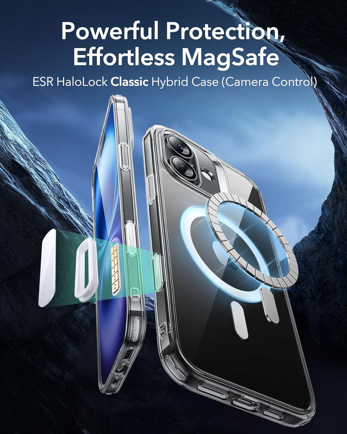 ESR for iPhone 17 Pro Case, Camera Control Cover, Compatible with MagSafe Accessories, Military-Grade Drop Protection, Shock-Absorbing Air Guard Corners, Hybrid Series, Clear