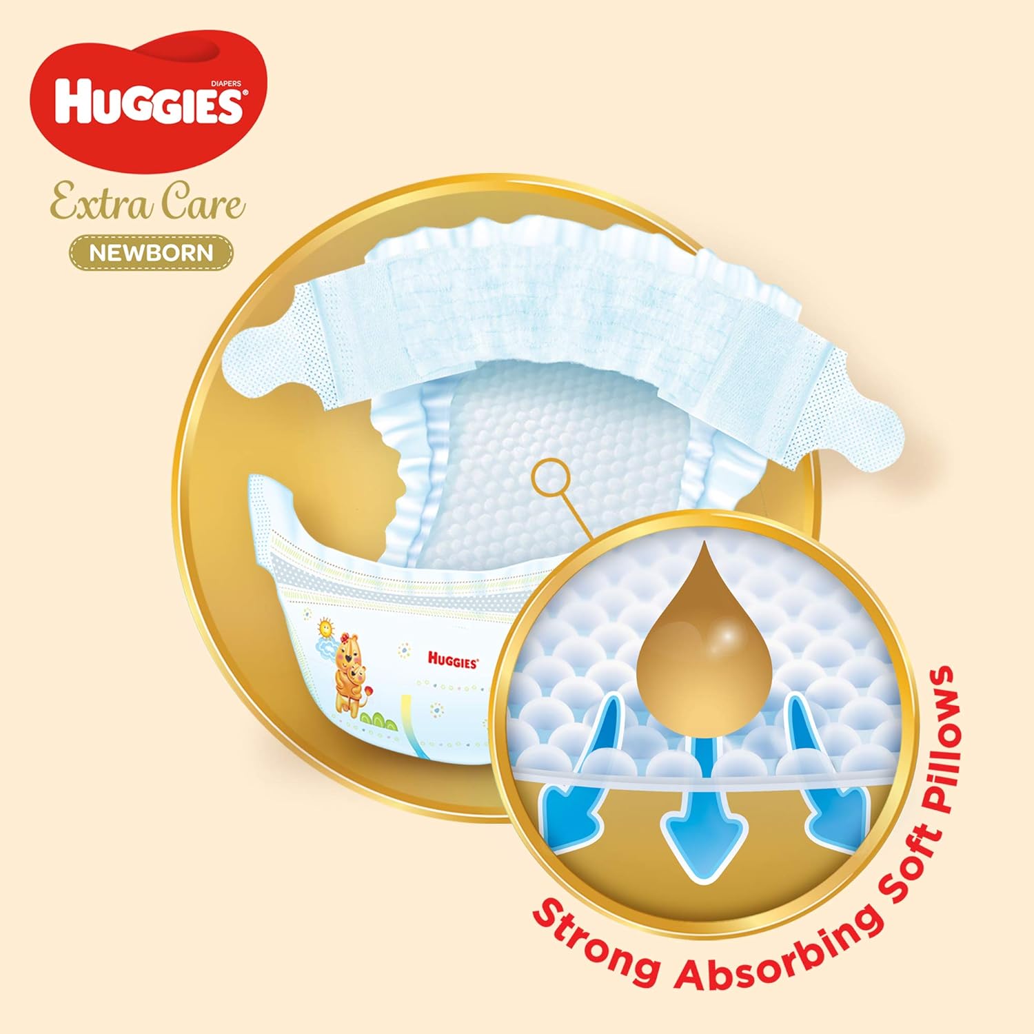 Huggies New Born, Size 2, 4-7 kg, Jumbo Pack, 128 Diapers