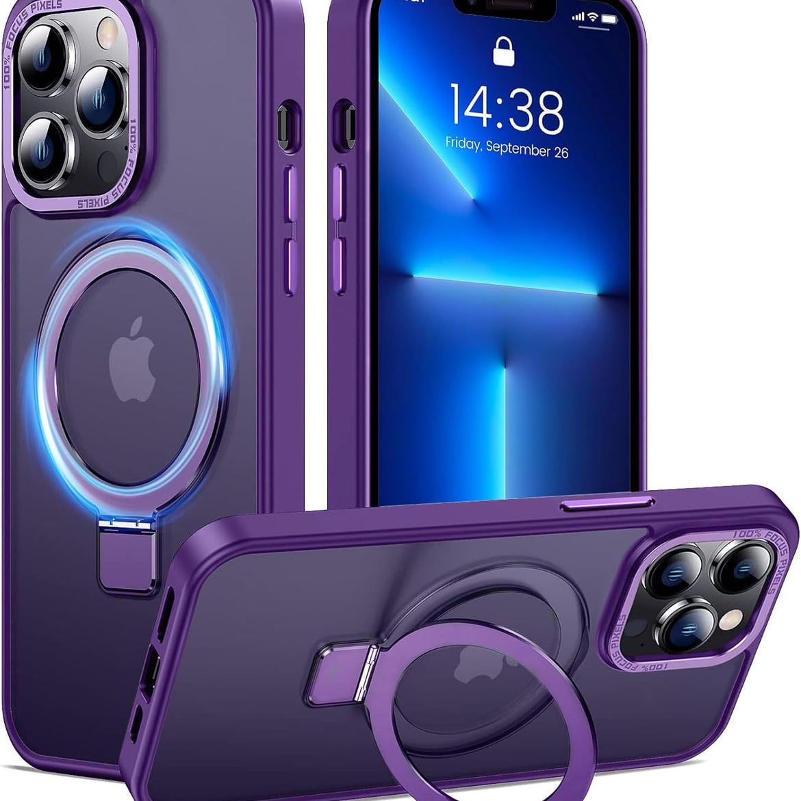 Eligo for iPhone 12 Pro Max Magnetic Case with Invisible Stand, Compatible with MagSafe Shockproof Protection Cover, Translucent Matte Slim Phone Case with Magnet for Apple 12 Pro Max (2020)(Black)