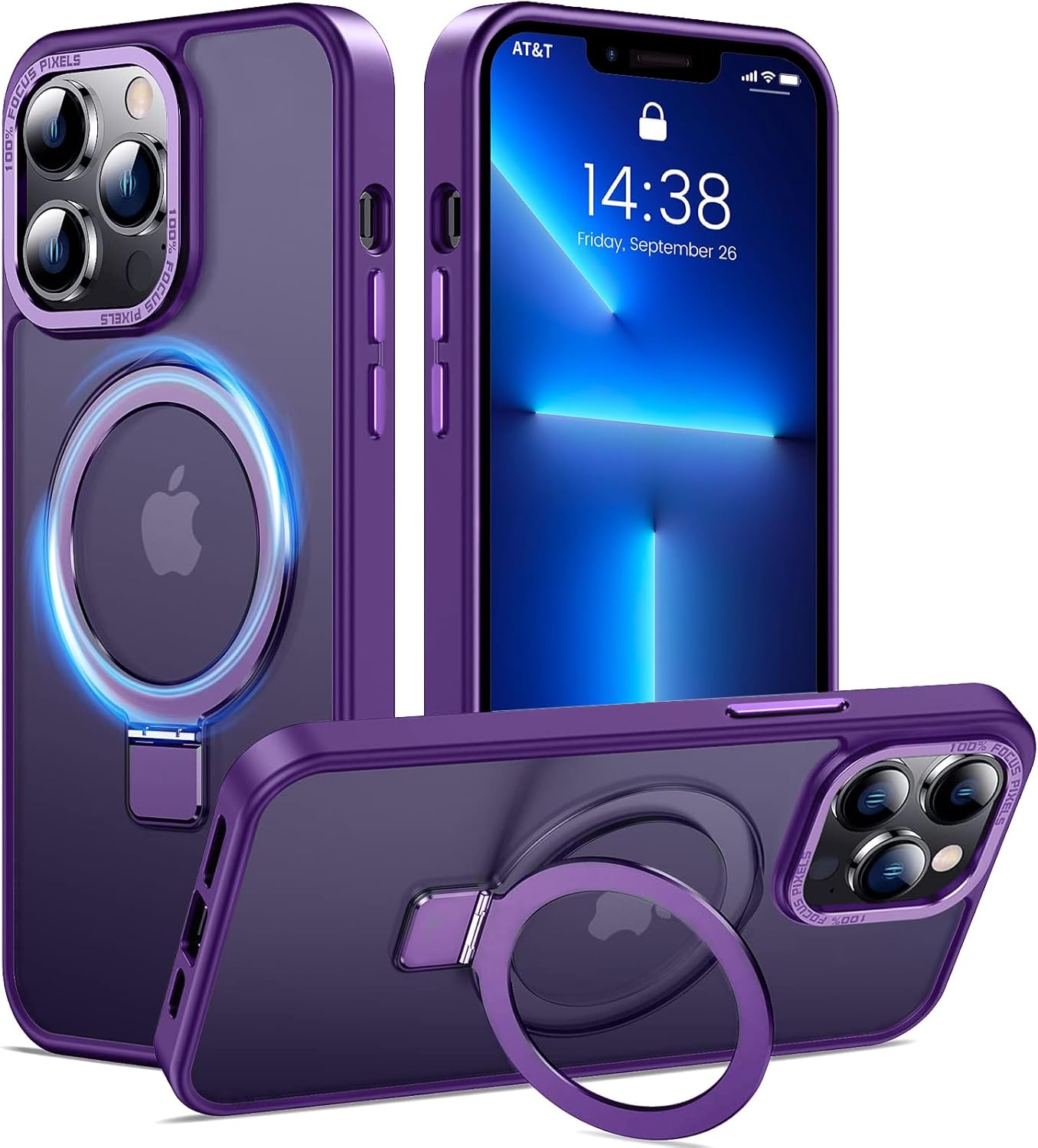 Eligo for iPhone 12 Pro Max Magnetic Case with Invisible Stand, Compatible with MagSafe Shockproof Protection Cover, Translucent Matte Slim Phone Case with Magnet for Apple 12 Pro Max (2020)(Black)
