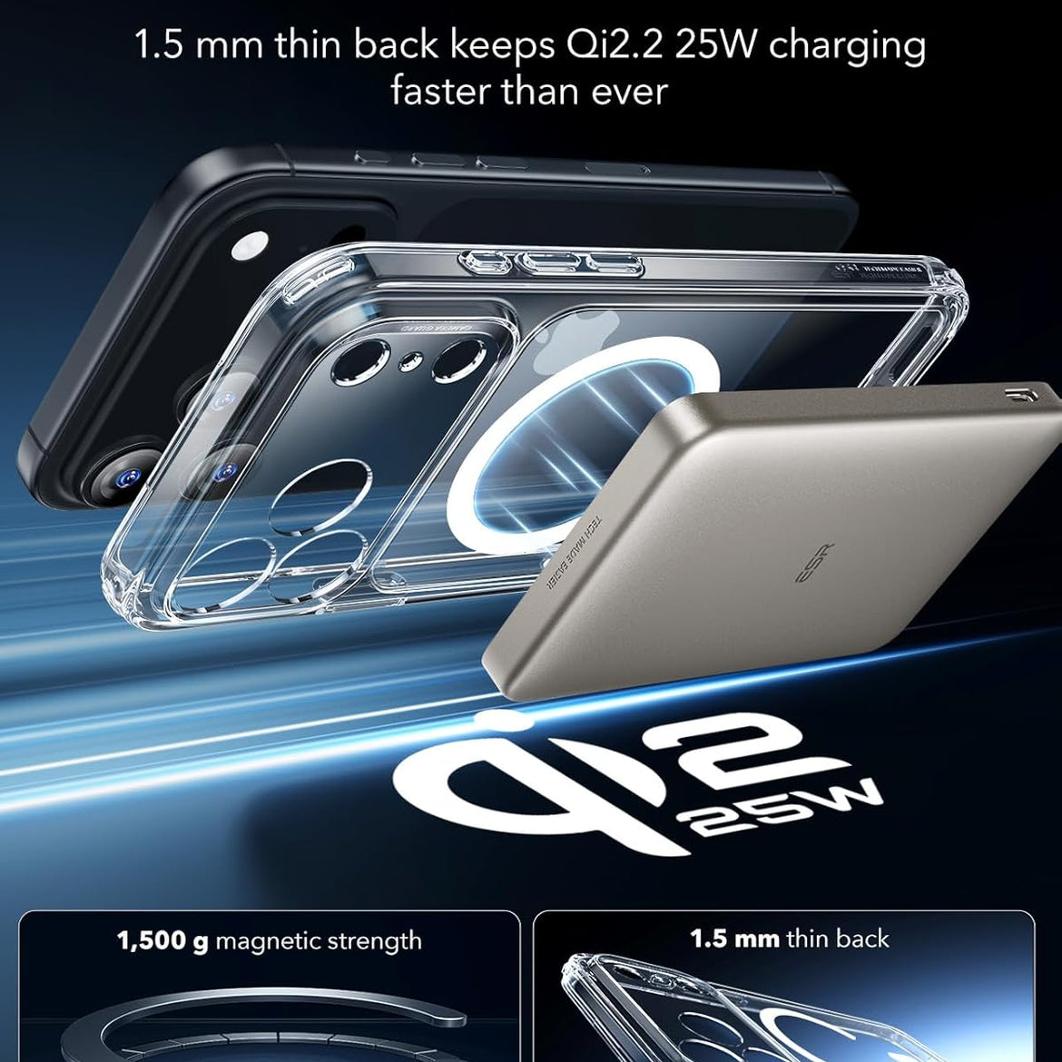 ESR for iPhone 17 Pro Case, Camera Control Cover, Compatible with MagSafe Accessories, Military-Grade Drop Protection, Shock-Absorbing Air Guard Corners, Hybrid Series, Clear