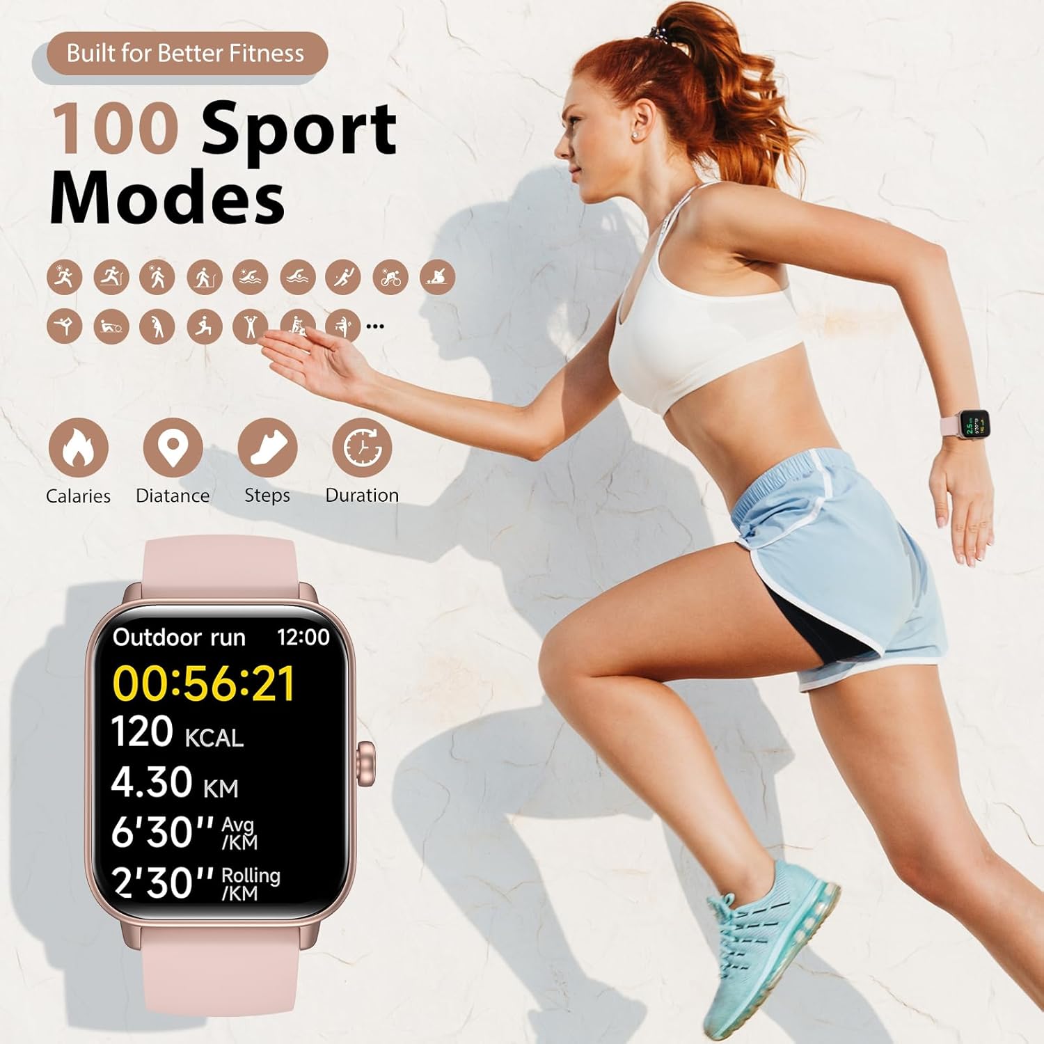 Smart Watch for Men Women (Answer/Make Call), Alexa Built-in, 1.8" Touch Screen Fitness Watch with SpO2 Sleep Monitor, 100 Sport, IP68 Waterproof Step Counter Smartwatch for iOS Android