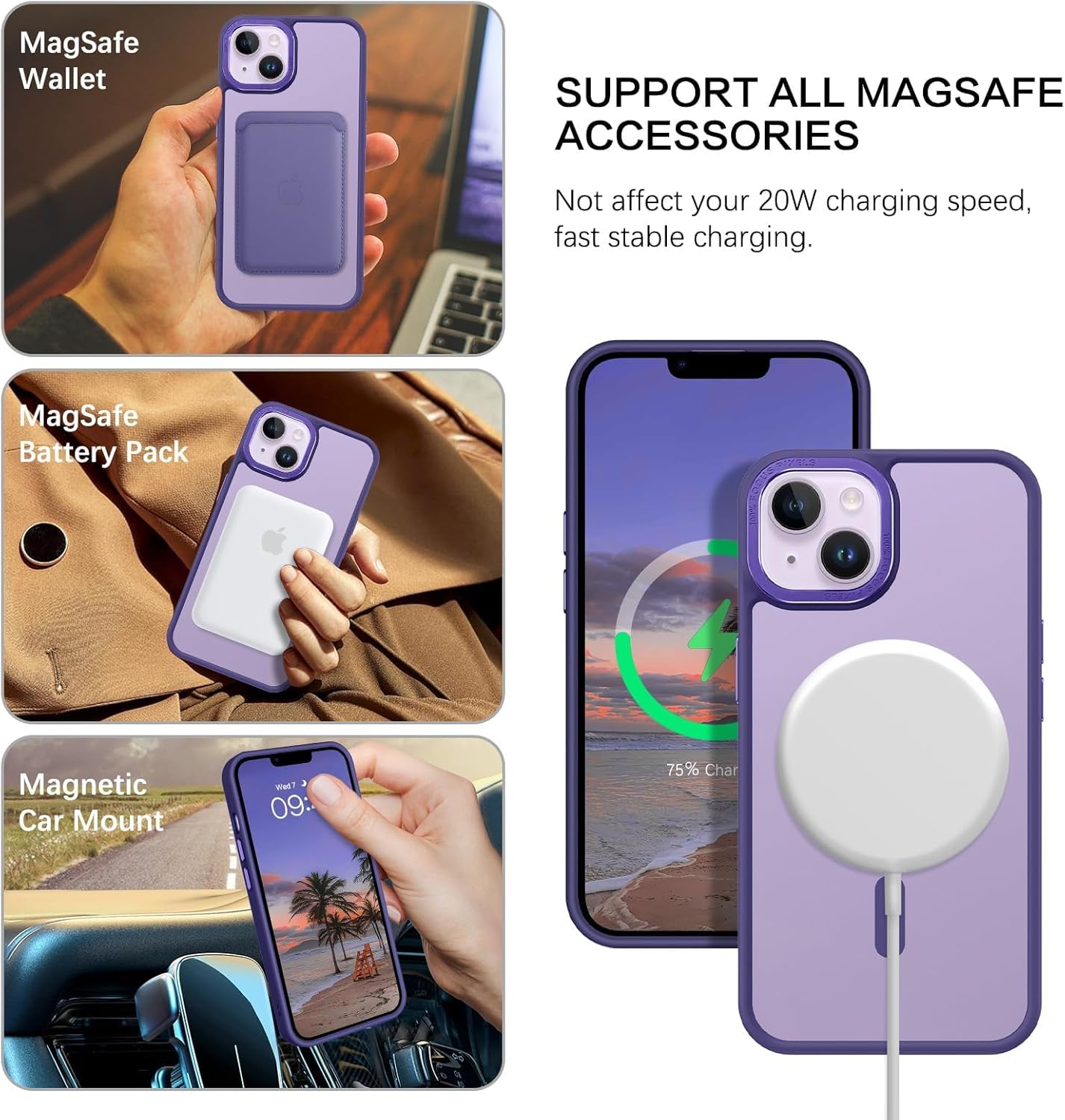 Eligo Magnetic Case for iPhone 11, Compatible with MagSafe Shockproof Protection Cover, Translucent Matte Phone Case with Strong Magnet, Slim Case for Apple 11 6.1 Inch (2019)(Black)