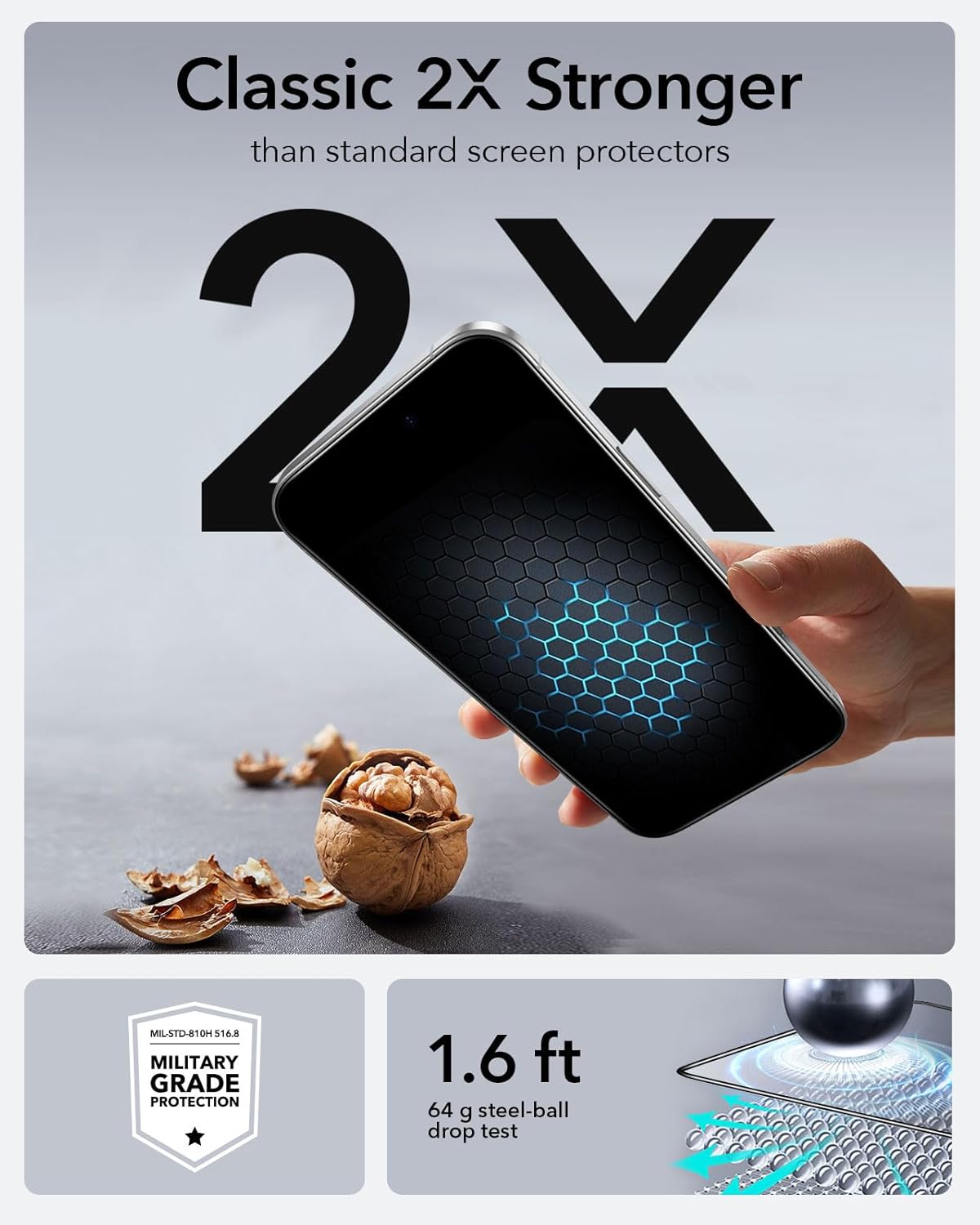 ESR 3 Pack for iPhone 17 Pro Max Screen Protectors Tempered Glass, High Clarity, 9H Hardness Scratch Resistant, Full Coverage, Military-Grade, Shatterproof, Screen Guard with Ultra Fit Tray
