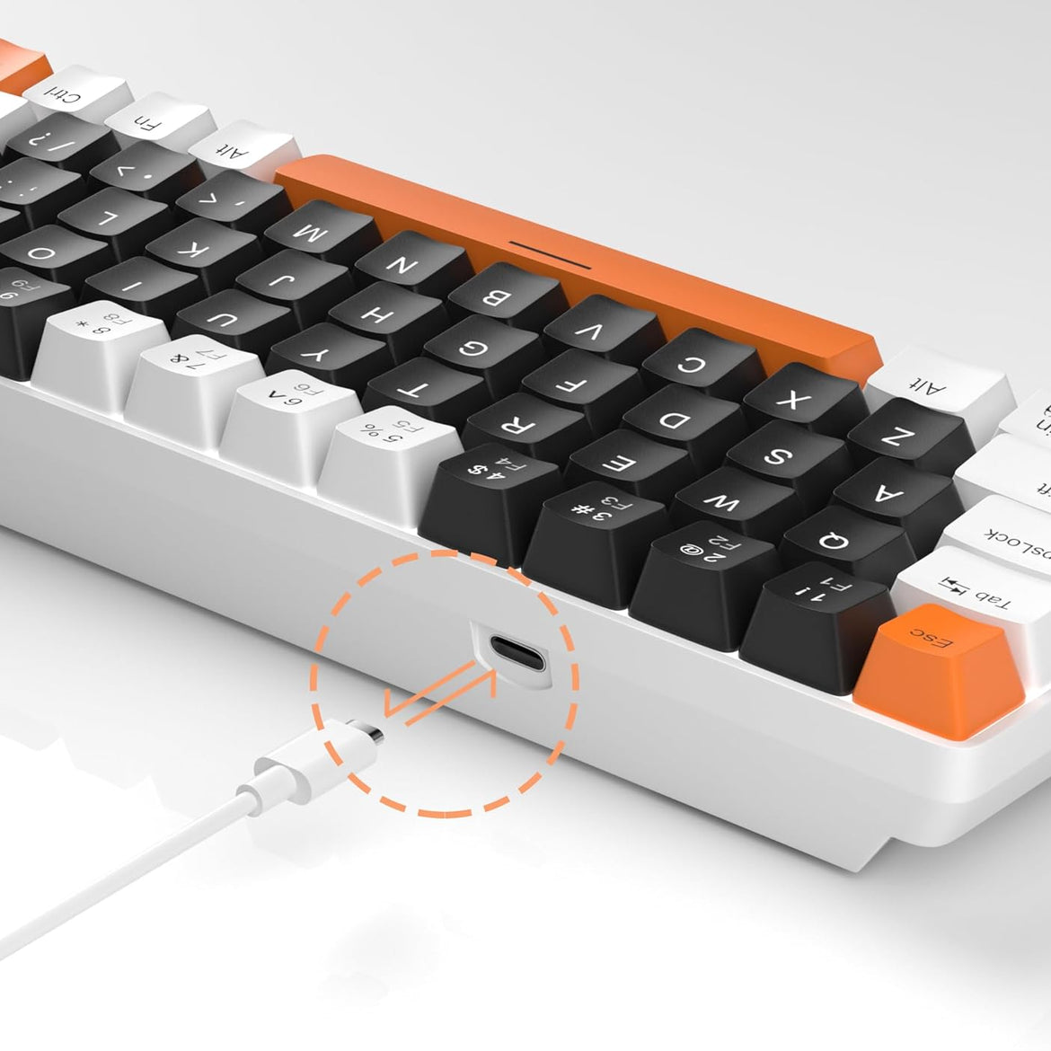 MageGee Portable 60% Mechanical Gaming Keyboard (Grey/Blue Switch)