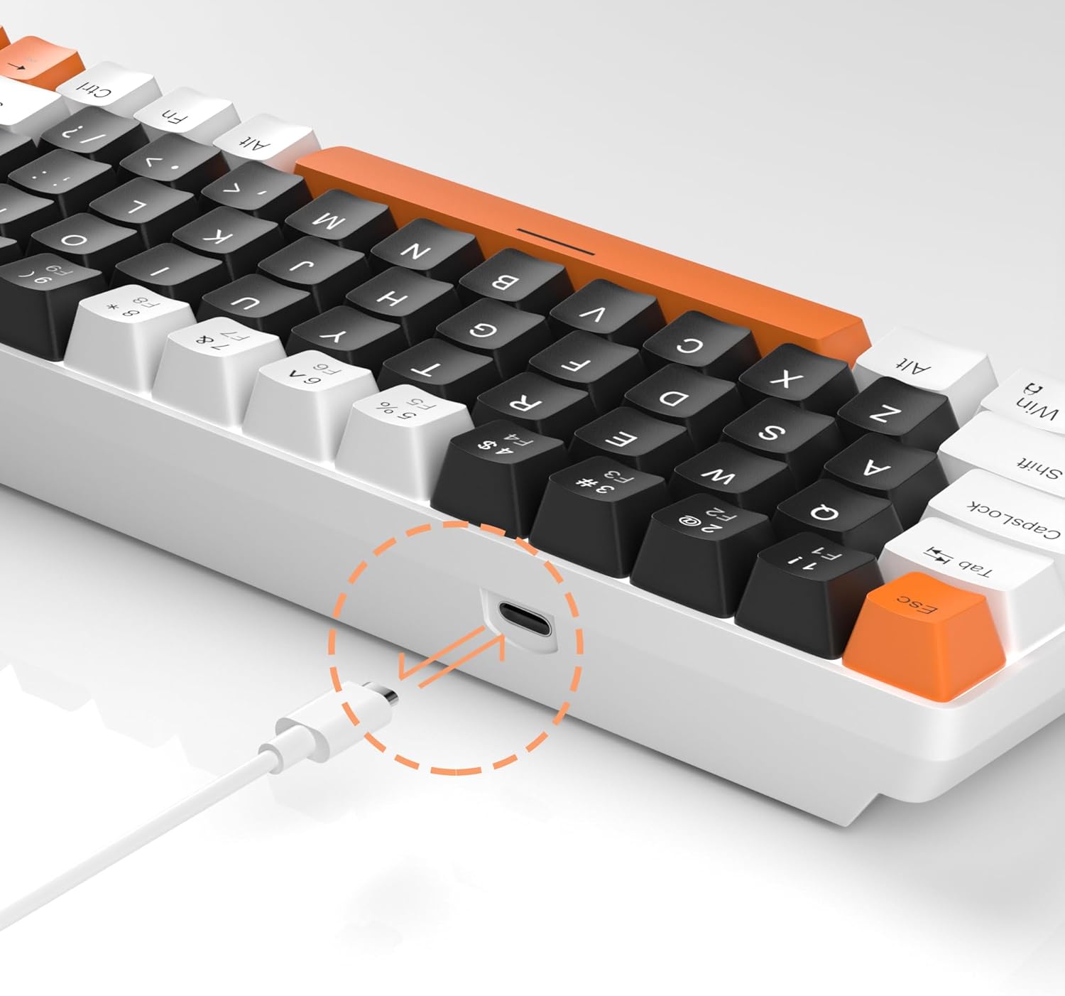 MageGee Portable 60% Mechanical Gaming Keyboard (Grey/Blue Switch)