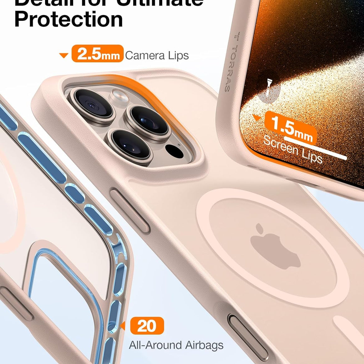 TORRAS Magnetic Shockproof for iPhone 17 Pro Case, Compatible with Magsafe, Military-Grade Drop Tested, Translucent Slim Protective for iPhone 17 Pro Case Anti-Fingerprint Anti-Scratch, Deep Blue