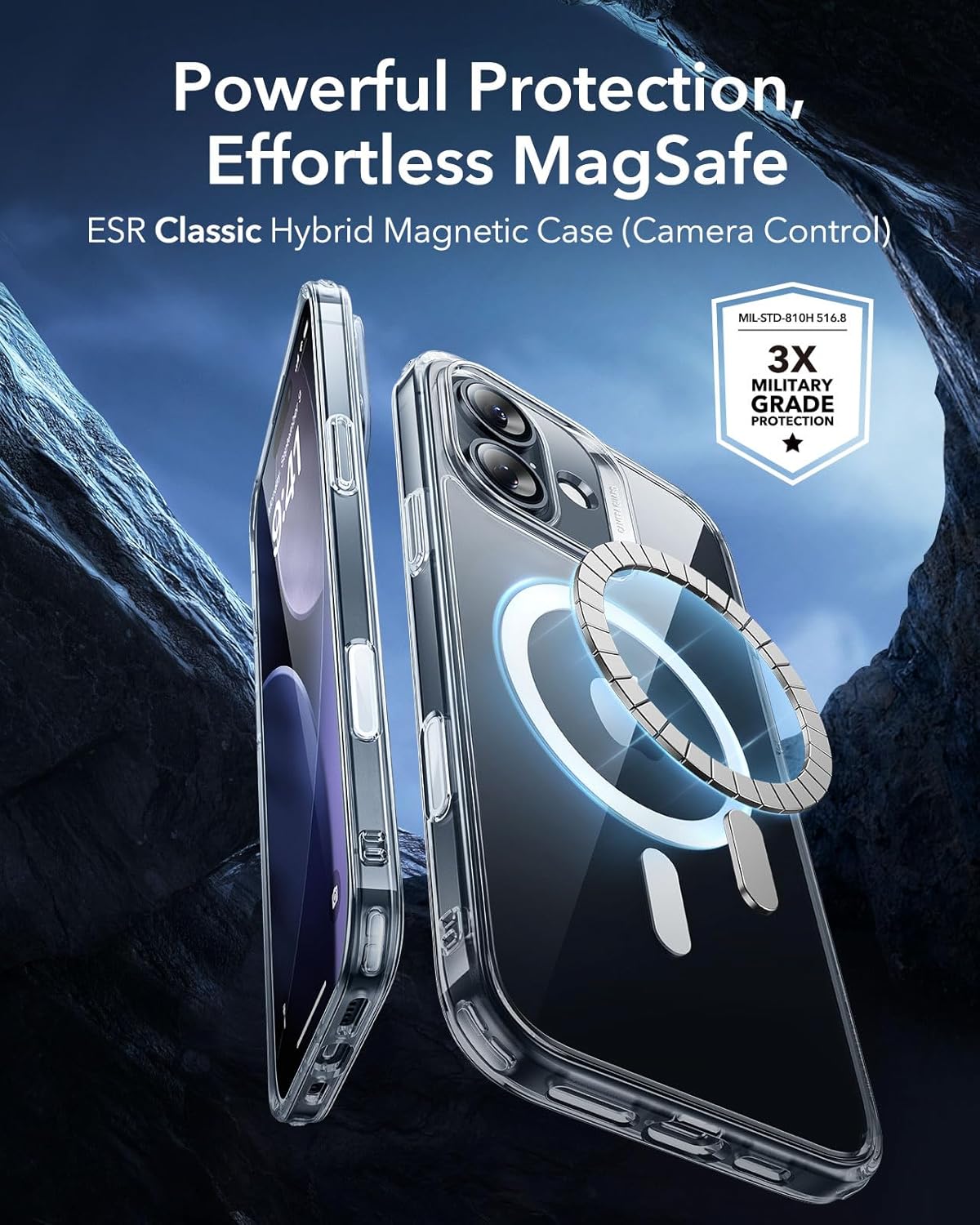 ESR for iPhone 17 Pro Case, Camera Control Cover, Compatible with MagSafe Accessories, Military-Grade Drop Protection, Shock-Absorbing Air Guard Corners, Hybrid Series, Clear
