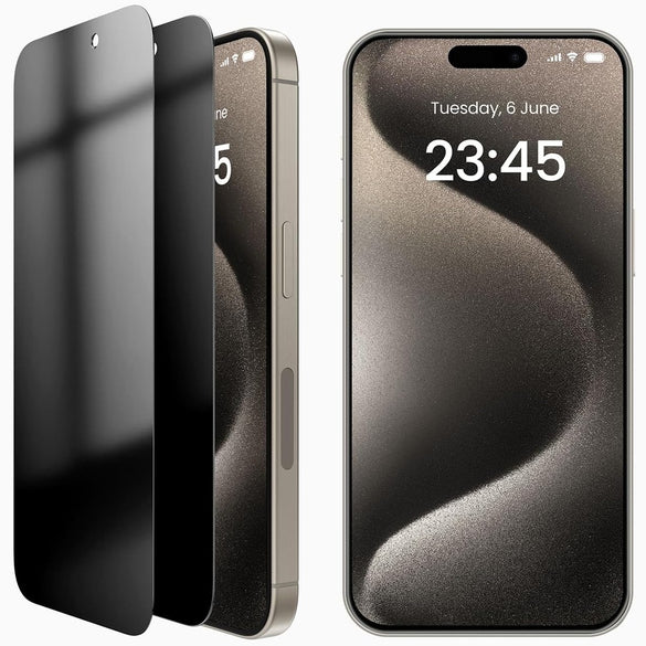 UGREEN 2 Pack for iPhone 17 Pro Max Screen Protector Privacy 6.9'' 100% Privacy Protection 1:1 Full Coverage Military Grade 9H Tempered Glass Anti-Spy Screen Protector Easy to Install