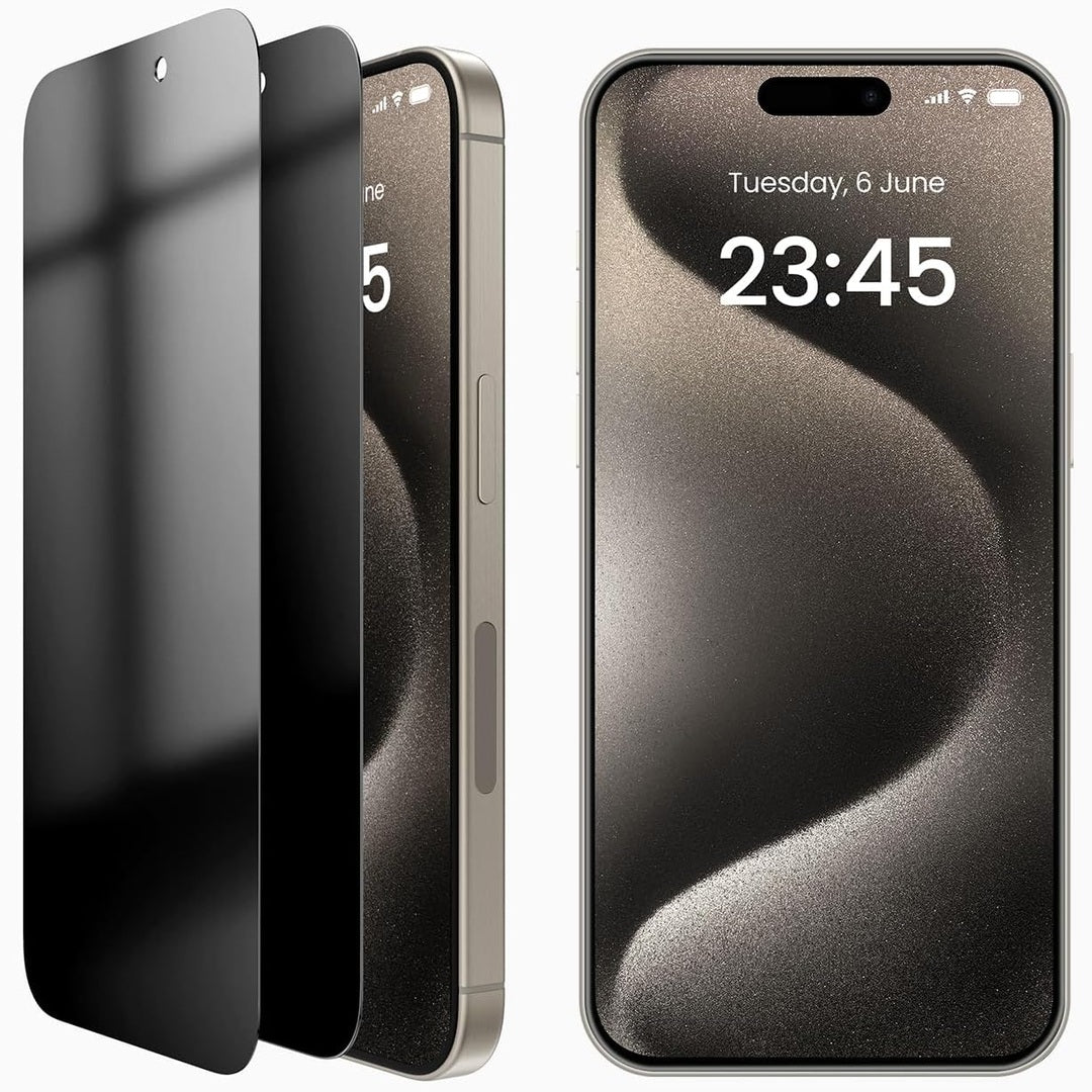 UGREEN 2 Pack for iPhone 17 Pro Max Screen Protector Privacy 6.9'' 100% Privacy Protection 1:1 Full Coverage Military Grade 9H Tempered Glass Anti-Spy Screen Protector Easy to Install