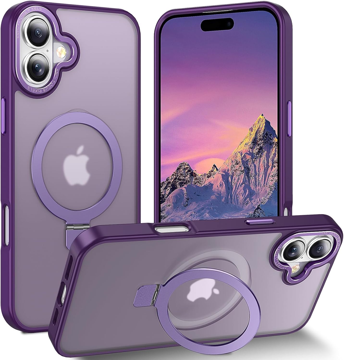 Eligo for iPhone 12 Pro Max Magnetic Case with Invisible Stand, Compatible with MagSafe Shockproof Protection Cover, Translucent Matte Slim Phone Case with Magnet for Apple 12 Pro Max (2020)(Black)