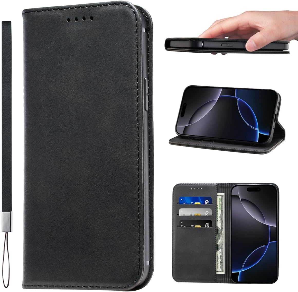LANJLM Samsung Galaxy A53 5G Case PU Leather Wallet Case Card Holder Shockproof Flip Cover - Brown khaki