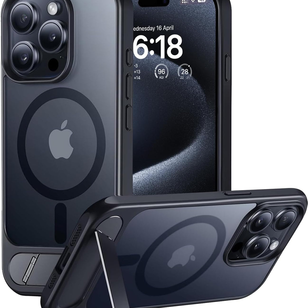 Eligo for iPhone 12 Pro Max Case, Compatible with MagSafe, Magnetic Cover with Invisible Stand, Shockproof Protection Phone Shell, Matte Kickstand Back Cases for Apple 12 Pro Max 6.7" (2020) (Black)