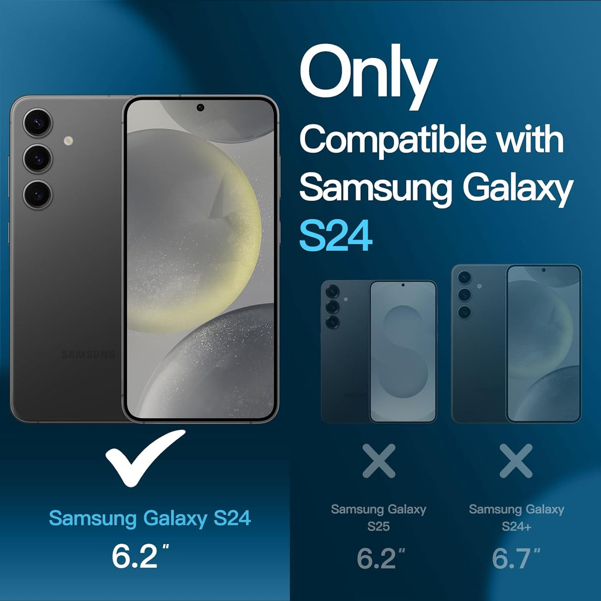 JETech 5 in 1 Matte Case for Samsung Galaxy S24 Ultra 5G with 2-Pack Screen Protector and Camera Lens Protector, Translucent Back Protective Phone Cover, Tempered Glass Film (Black)