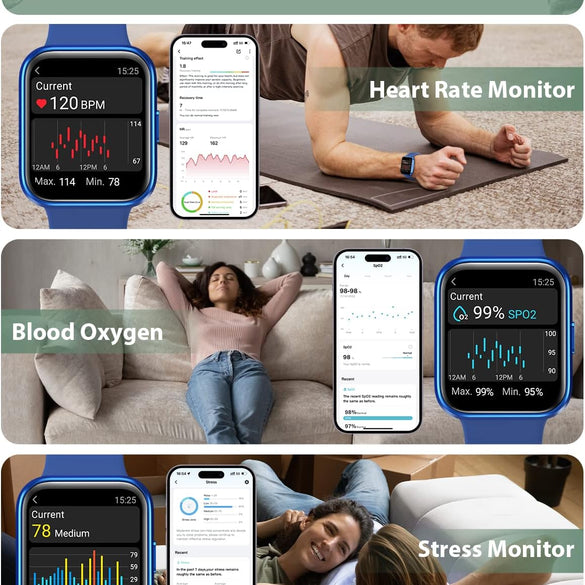 Smart Watch for Men Women (Answer/Make Call), Alexa Built-in, 1.8" Touch Screen Fitness Watch with SpO2 Sleep Monitor, 100 Sport, IP68 Waterproof Step Counter Smartwatch for iOS Android