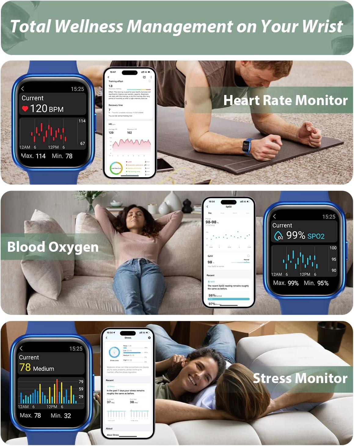 Smart Watch for Men Women (Answer/Make Call), Alexa Built-in, 1.8" Touch Screen Fitness Watch with SpO2 Sleep Monitor, 100 Sport, IP68 Waterproof Step Counter Smartwatch for iOS Android