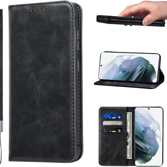 LANJLM Samsung Galaxy A53 5G Case PU Leather Wallet Case Card Holder Shockproof Flip Cover - Brown khaki