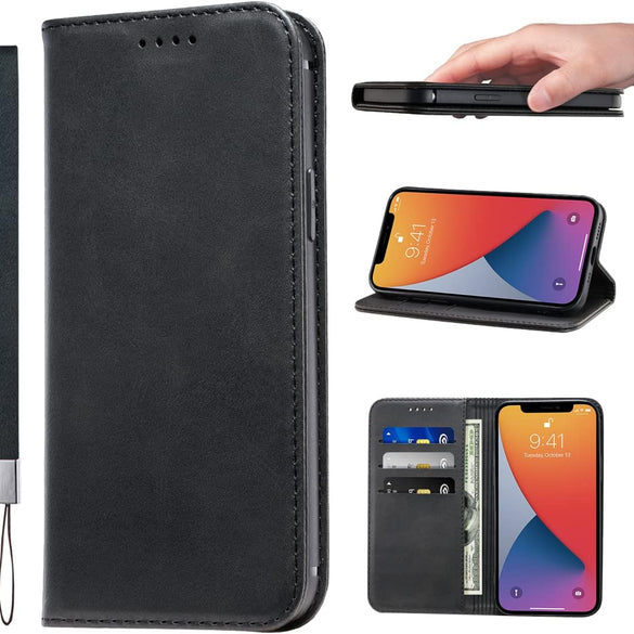 LANJLM Samsung Galaxy A53 5G Case PU Leather Wallet Case Card Holder Shockproof Flip Cover - Brown khaki