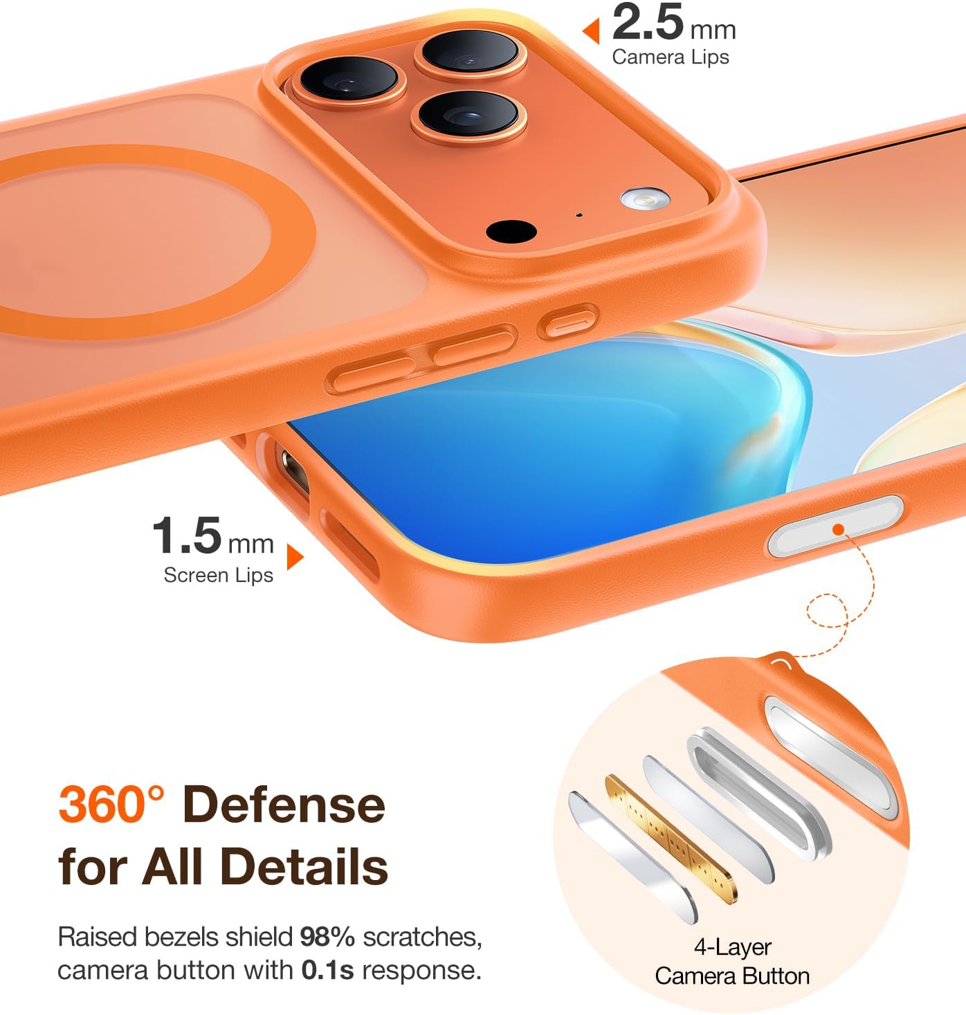 TORRAS Magnetic Shockproof for iPhone 17 Pro Case, Compatible with Magsafe, Military-Grade Drop Tested, Translucent Slim Protective for iPhone 17 Pro Case Anti-Fingerprint Anti-Scratch, Deep Blue