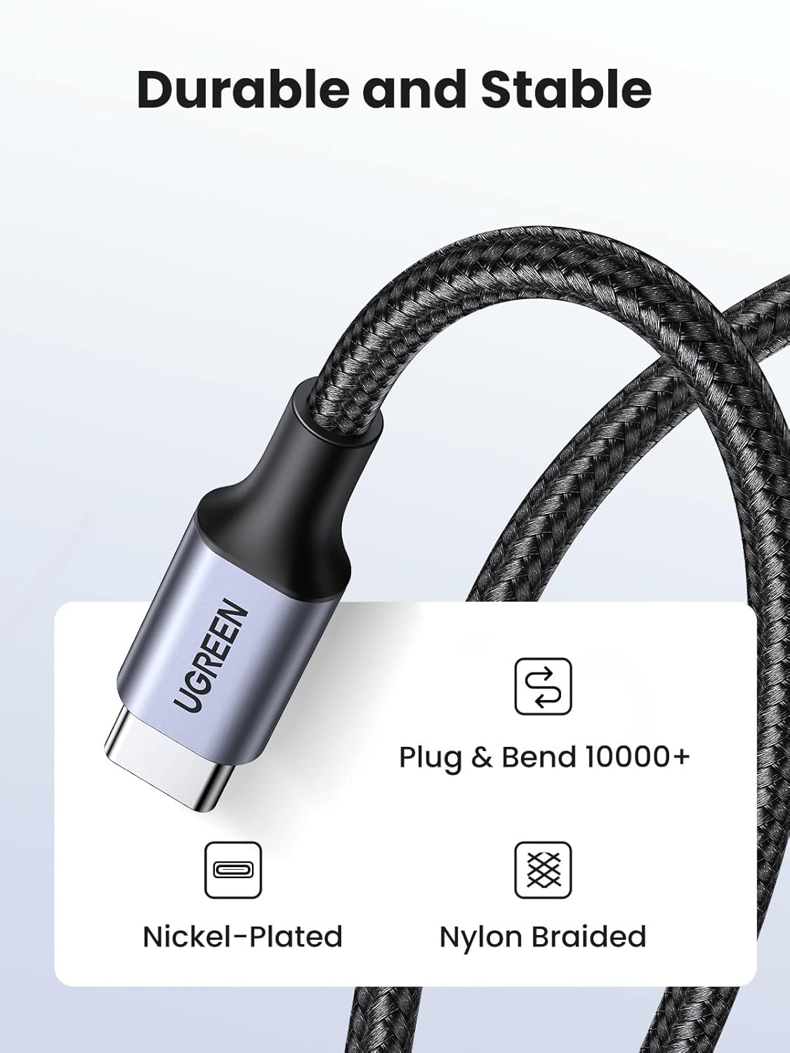 UGREEN USB C to USB C Cable 60 W PD 3.0, PPS USB-C Charging Cable Compatible with iPhone 17 Pro Max, iPhone Air, iPhone 16 15 Pro Max, Galaxy S25 S24 MacBook Air M2 iPad Pro, Air 5/Mini, Pixel 9 etc