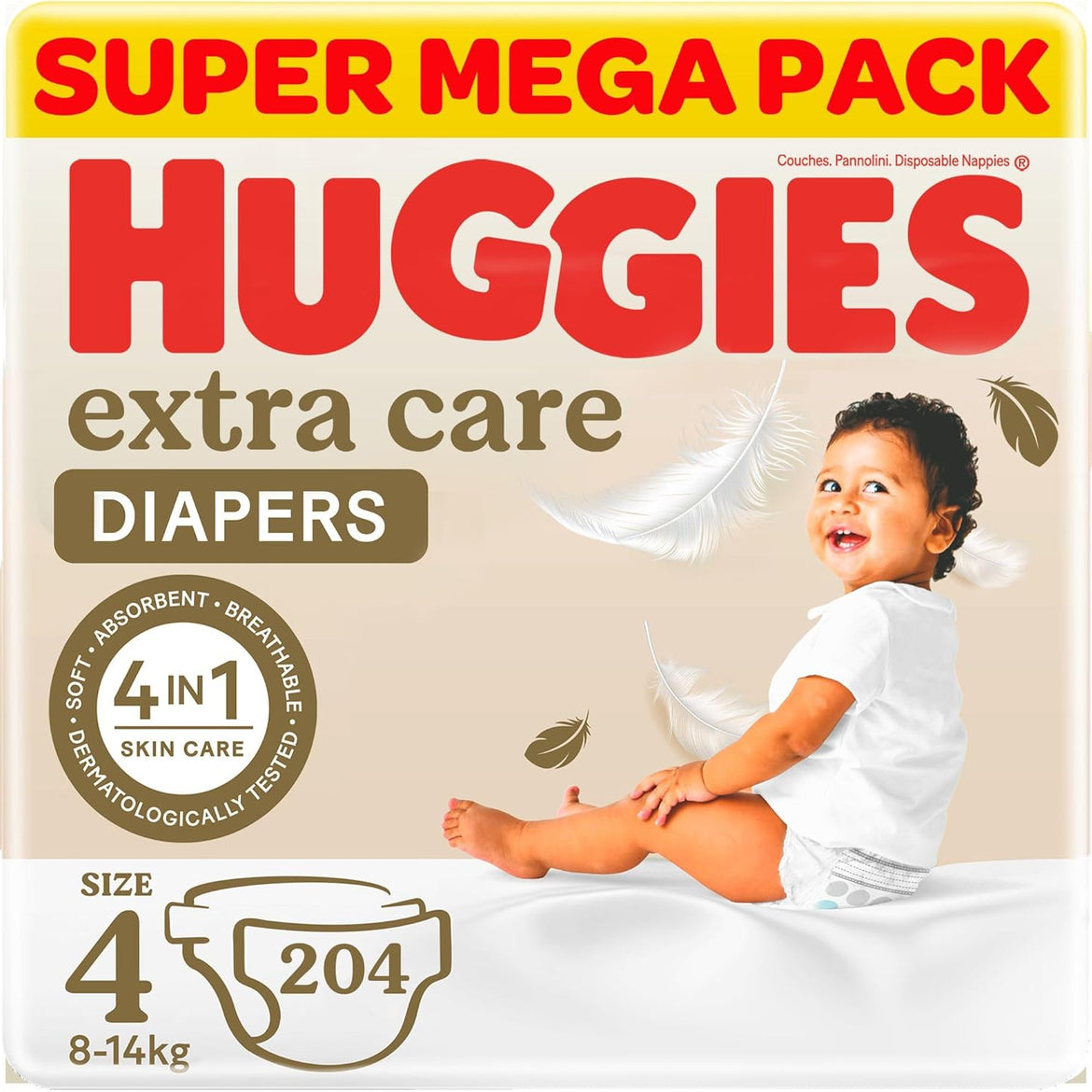 Huggies Extra Care, Size 4, 8-14 kg, Twin Jumbo Pack, 136 Diapers