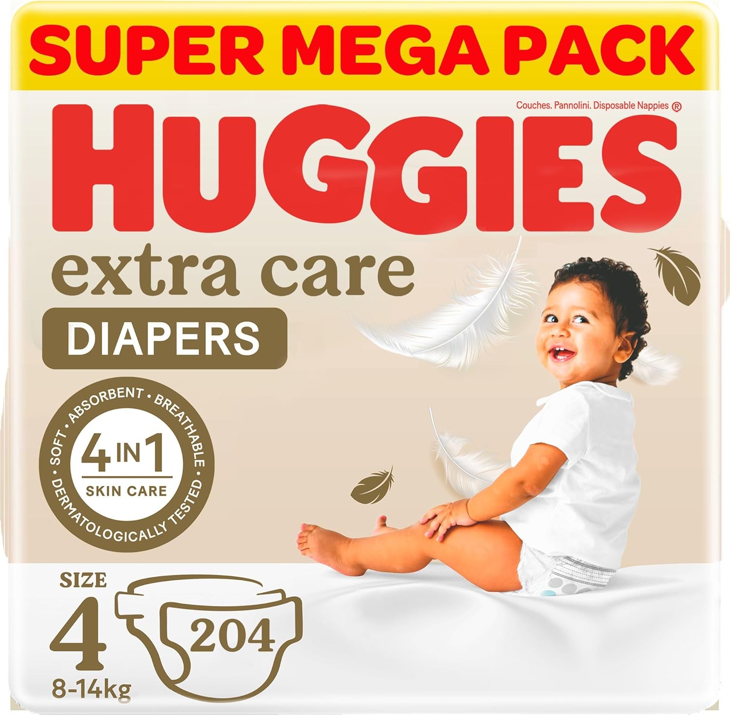 Huggies Extra Care, Size 4, 8-14 kg, Twin Jumbo Pack, 136 Diapers