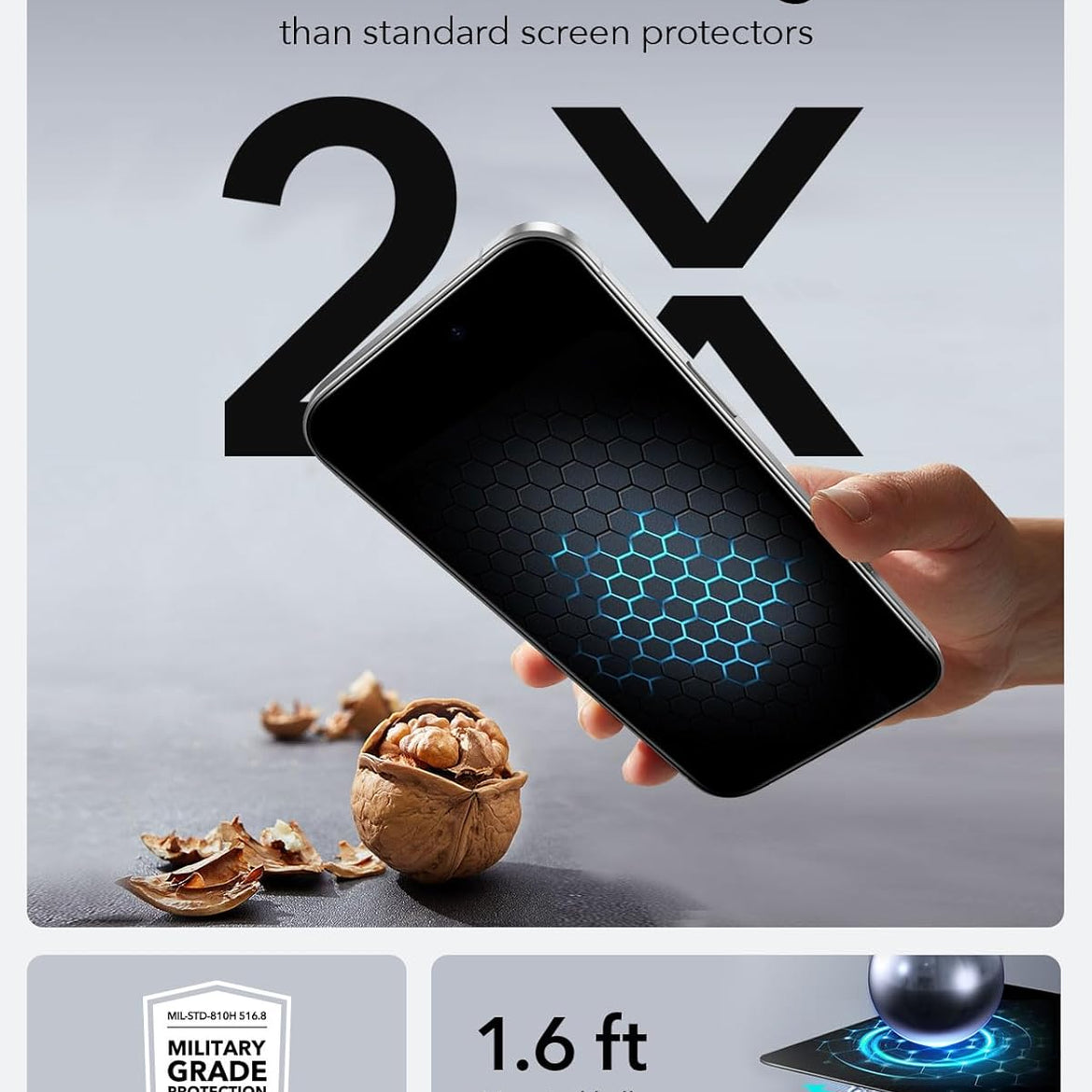 ESR 3 Pack for iPhone 17 Pro Max Screen Protectors Tempered Glass, High Clarity, 9H Hardness Scratch Resistant, Full Coverage, Military-Grade, Shatterproof, Screen Guard with Ultra Fit Tray