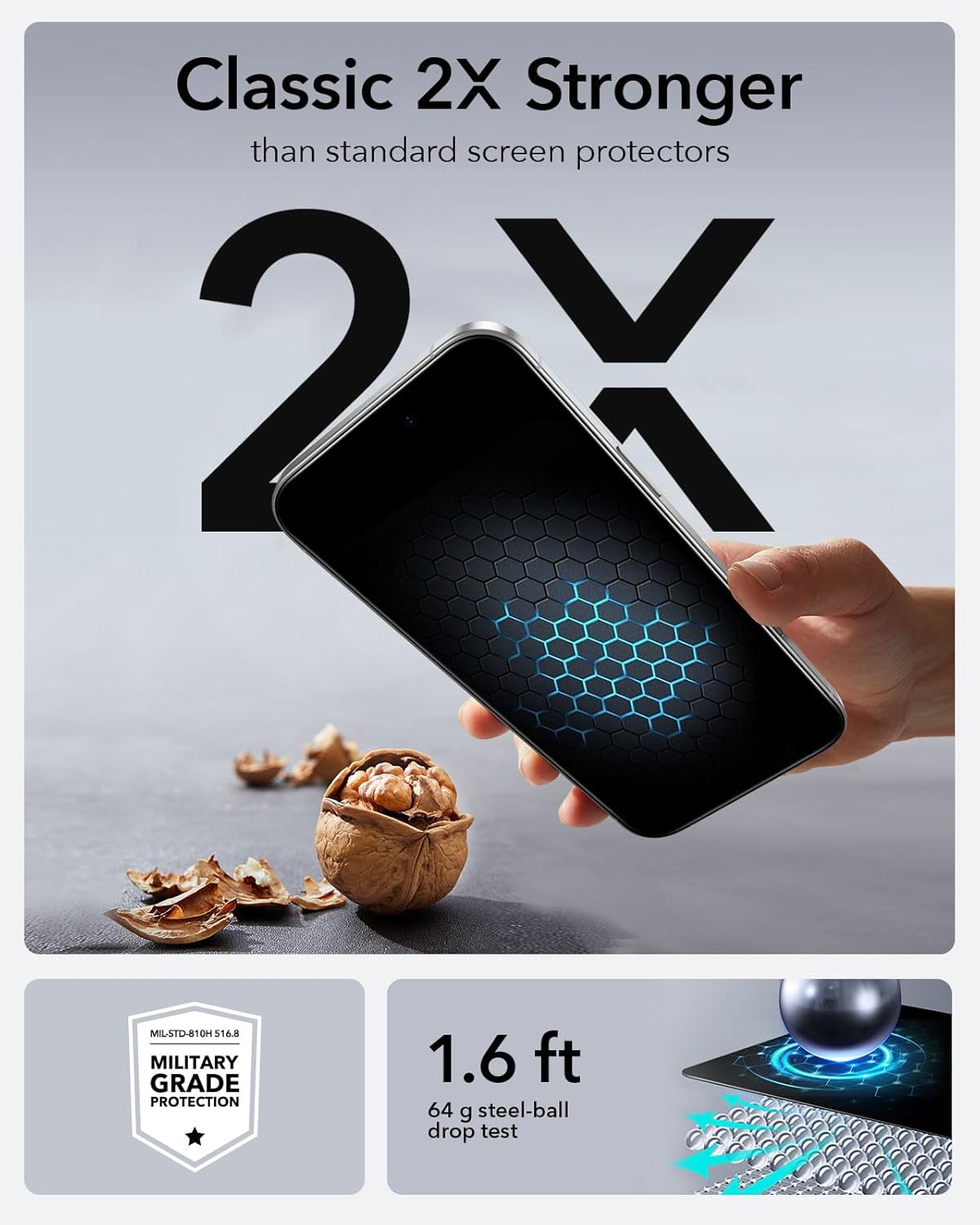 ESR 3 Pack for iPhone 17 Pro Max Screen Protectors Tempered Glass, High Clarity, 9H Hardness Scratch Resistant, Full Coverage, Military-Grade, Shatterproof, Screen Guard with Ultra Fit Tray