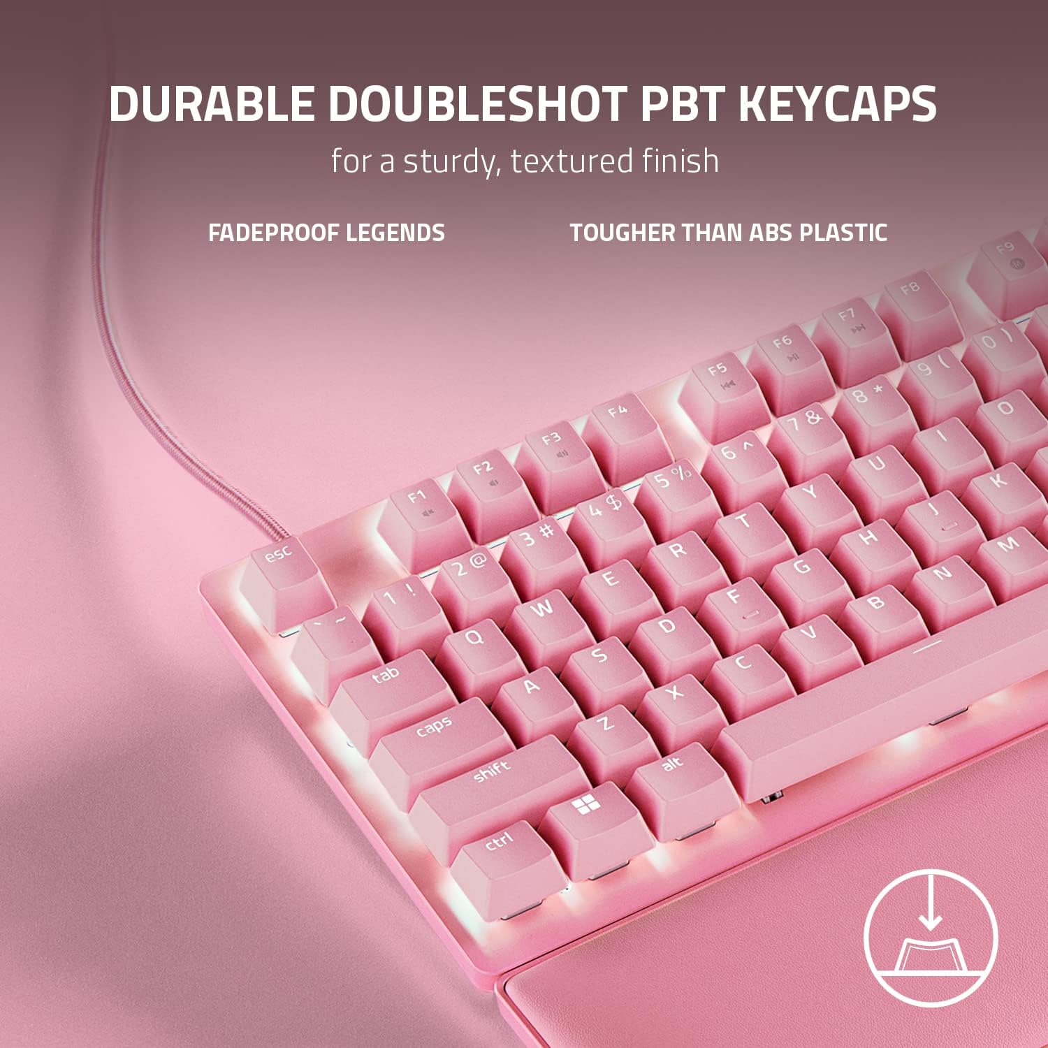 Razer Huntsman Mini 60% Compact Gaming Keyboard: Purple Switch, Clicky Optical-Mechanical Switches, Doubleshot PBT Keycaps, Detachable USB-C Cable, US Layout - Black