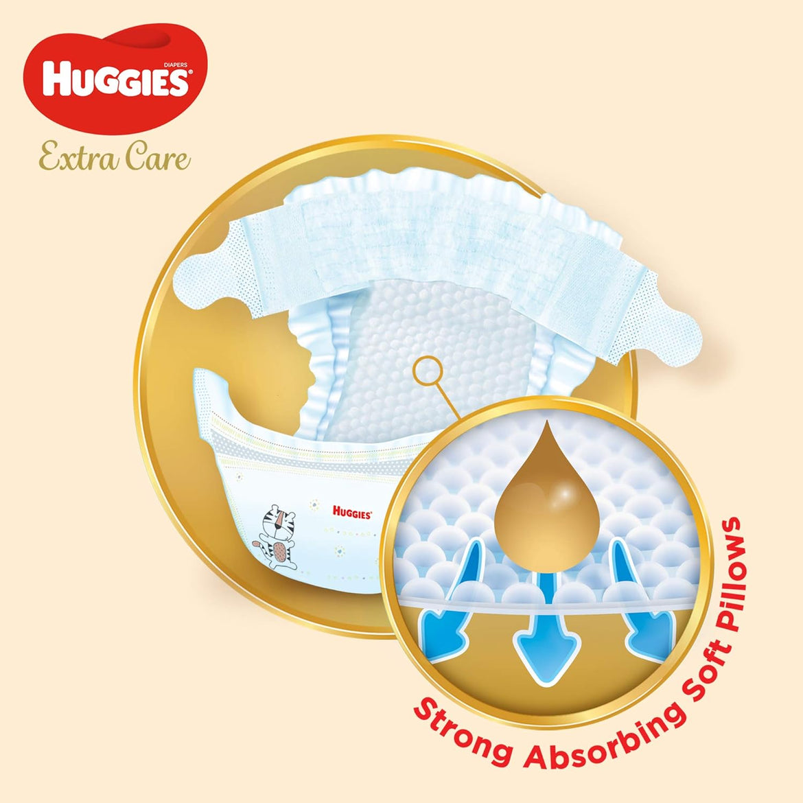 Huggies Extra Care, Size 4, 8-14 kg, Twin Jumbo Pack, 136 Diapers